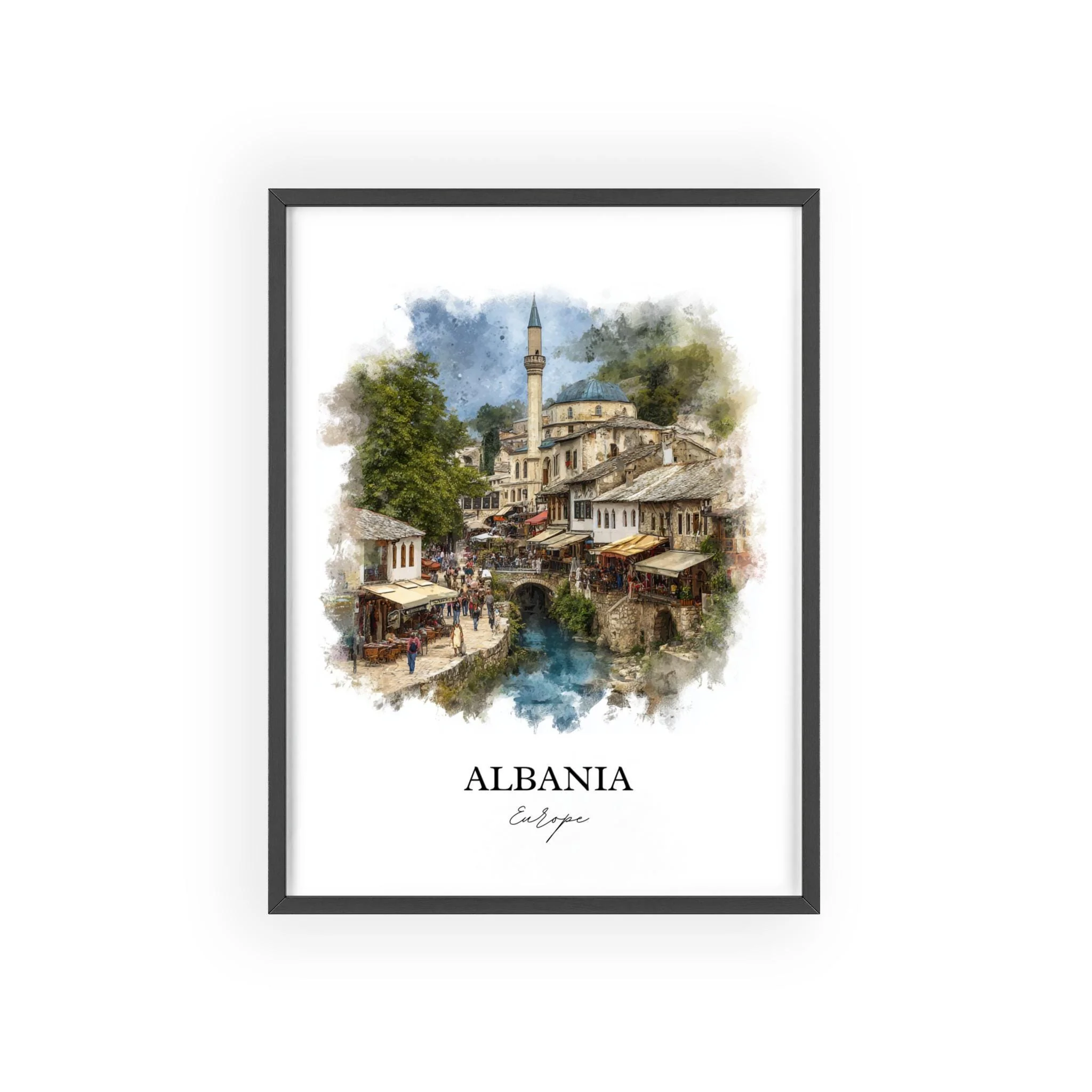 Albania, Europe – Watercolor Art Print - Image 7