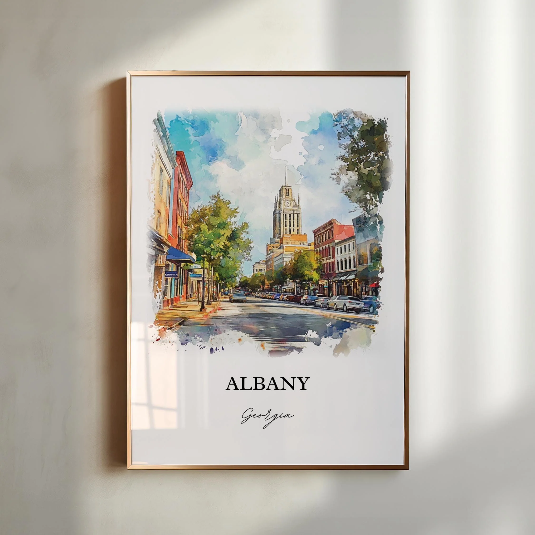 Albany, Georgia, USA – Watercolor Art Print