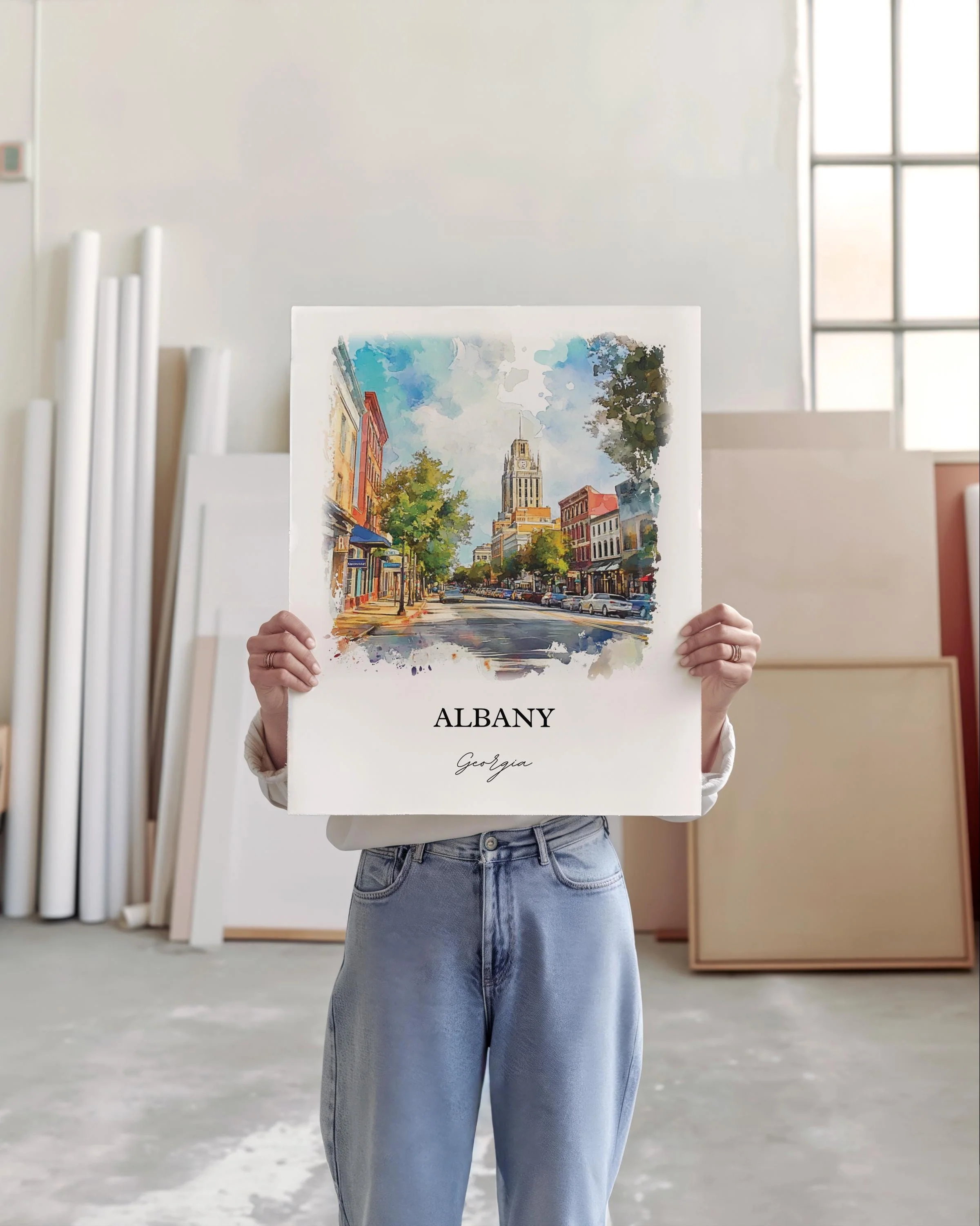 Albany, Georgia, USA – Watercolor Art Print - Image 5