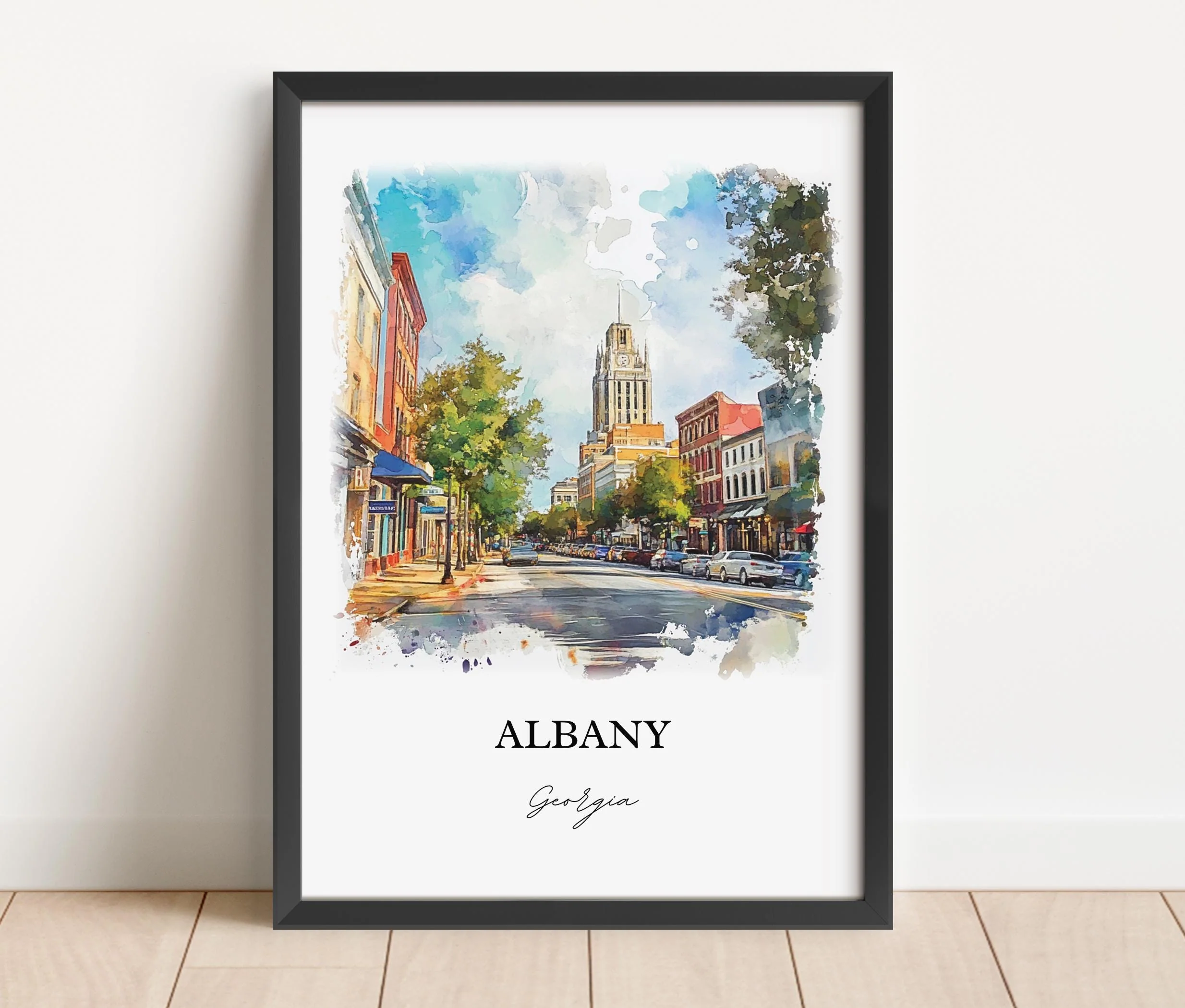 Albany, Georgia, USA – Watercolor Art Print - Image 6