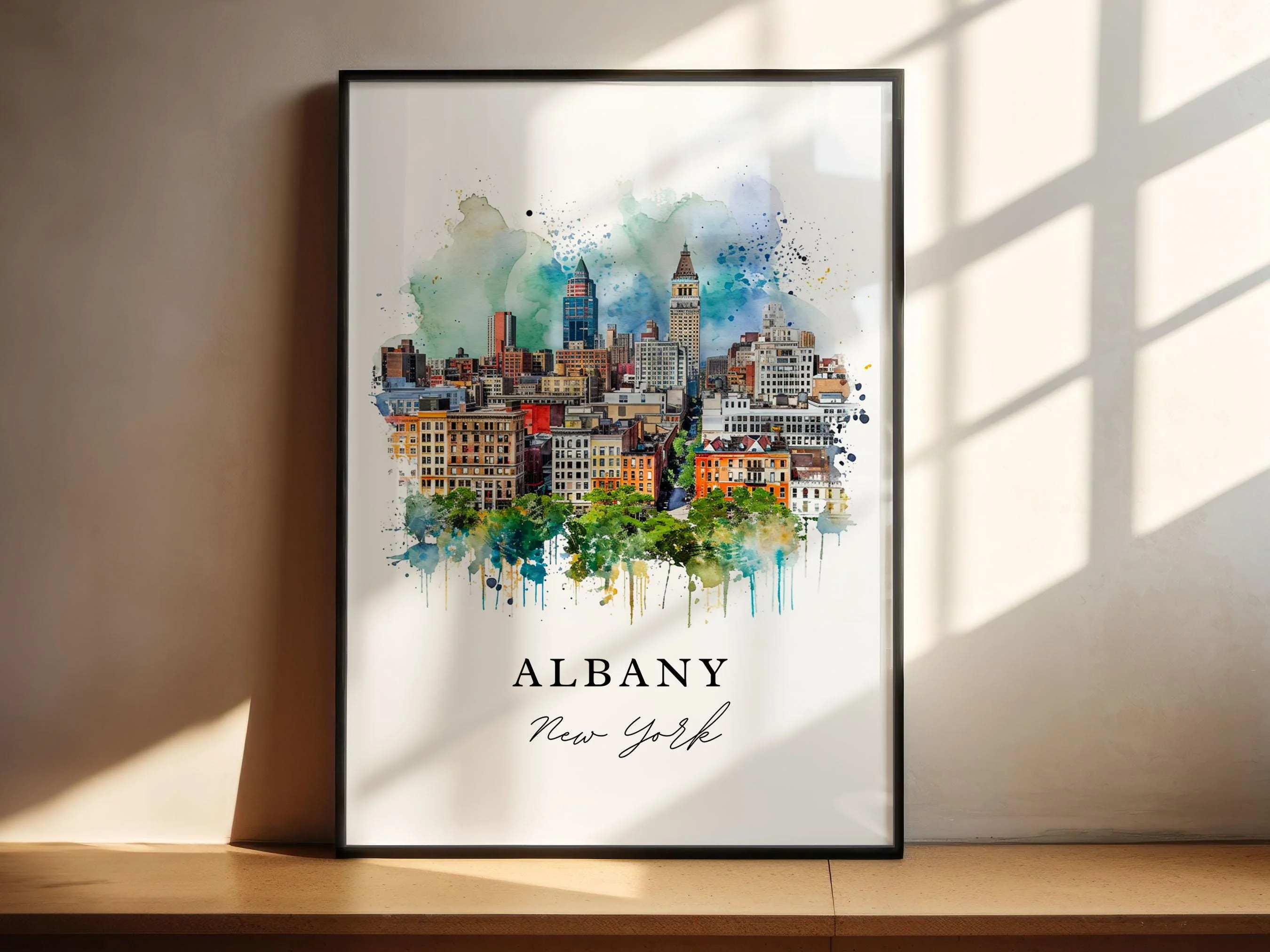 Albany, New York – Watercolor Art Print - Image 4