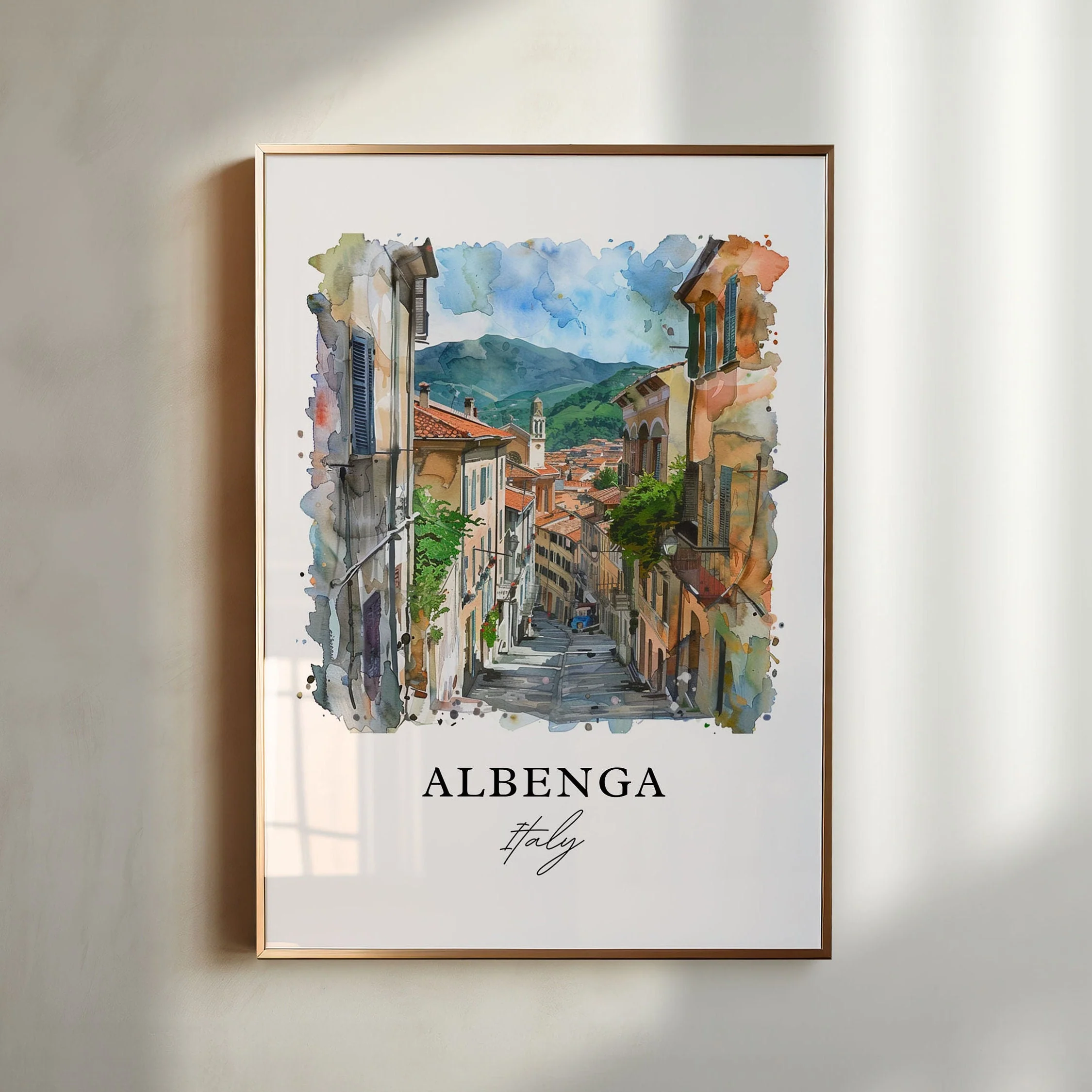 Albenga, Italy – Watercolor Art Print