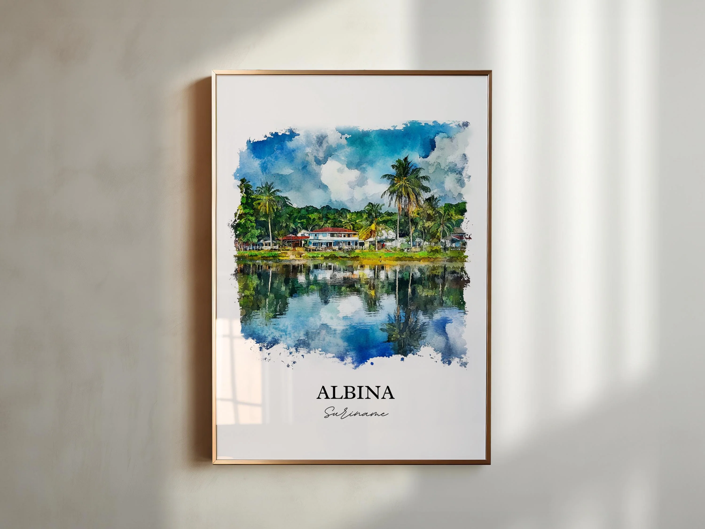 Albina, Suriname – Watercolor Art Print - Image 4