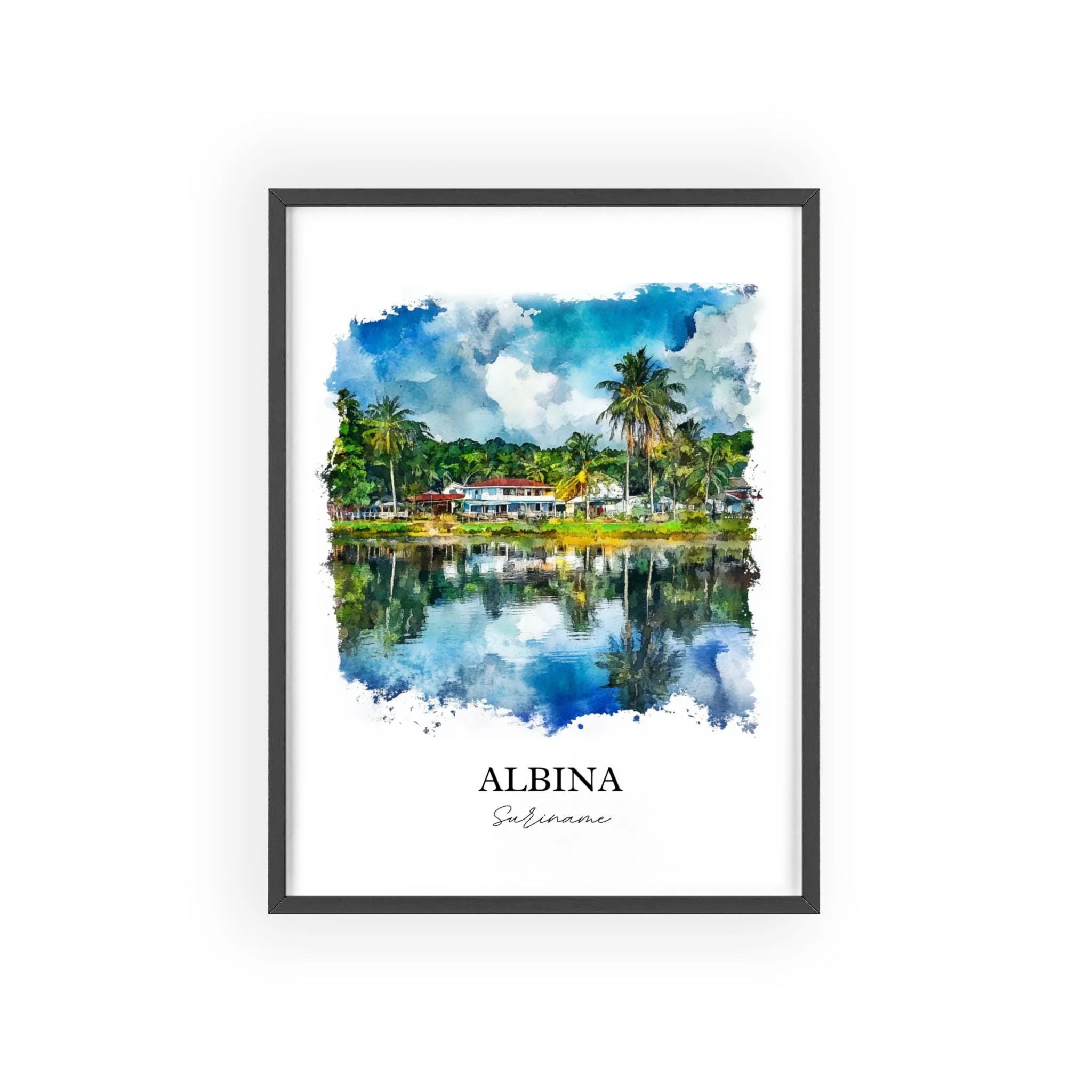 Albina, Suriname – Watercolor Art Print - Image 7