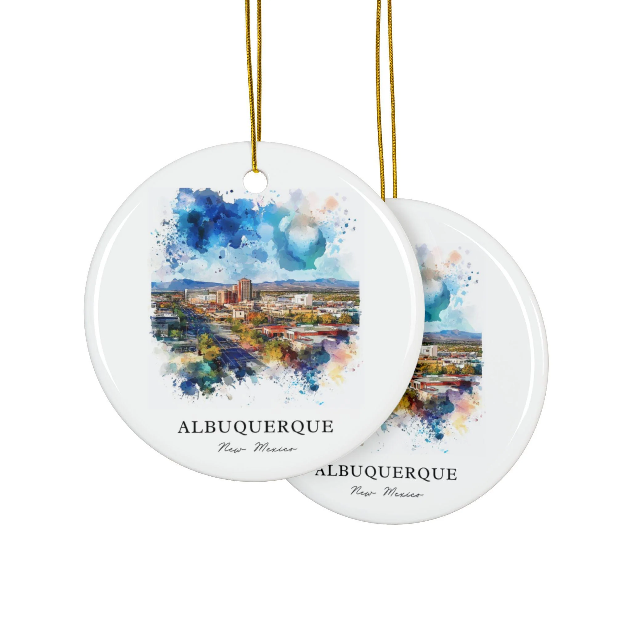 Albuquerque NM Ornament: Albuquerque Souvenir, Albuquerque NM Decor, and Authentic New Mexico Xmas Gift - Image 2
