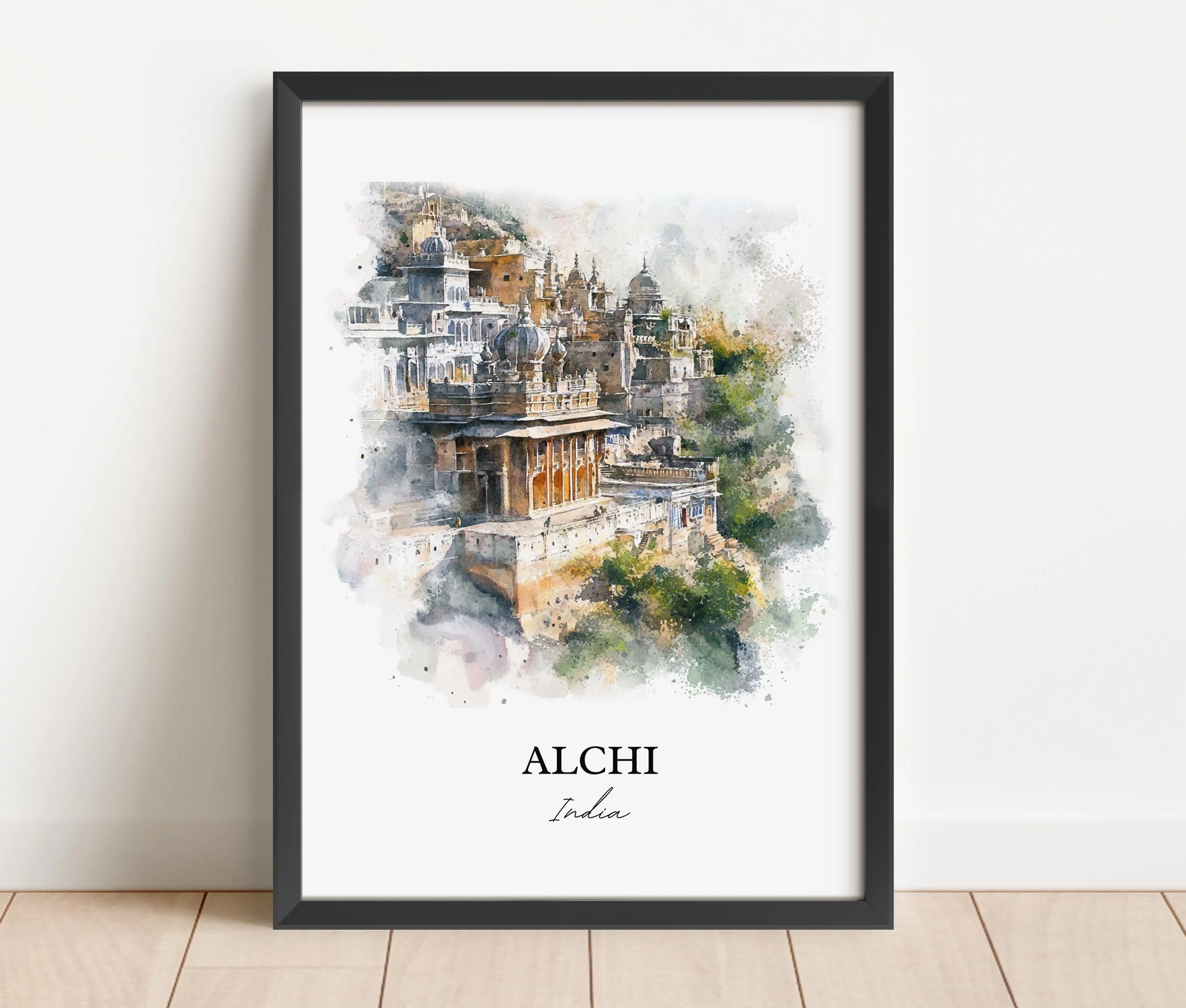 Alchi, India – Watercolor Art Print - Image 5