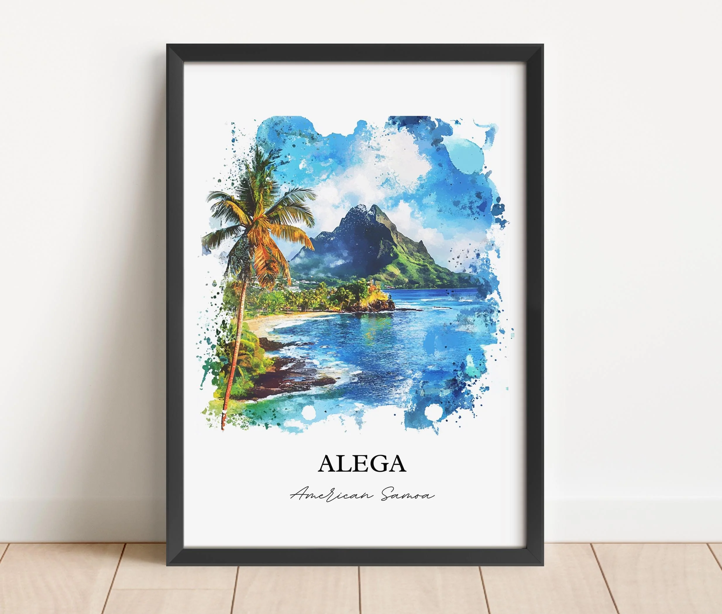 Alega, American Samoa – Watercolor Art Print - Image 4