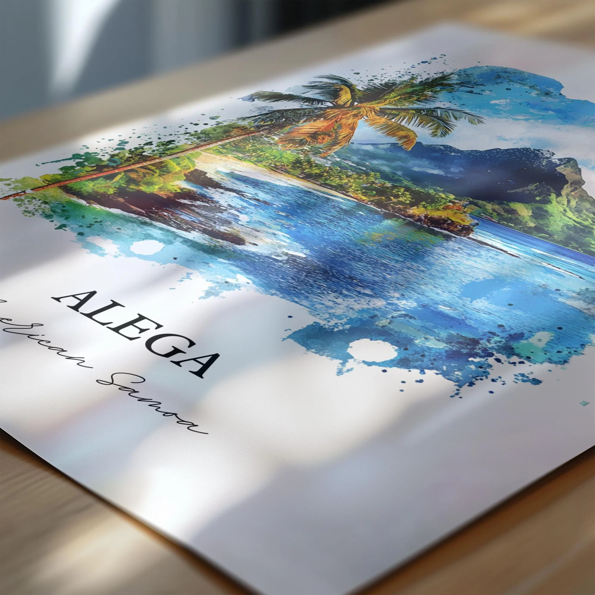 Alega, American Samoa – Watercolor Art Print - Image 6