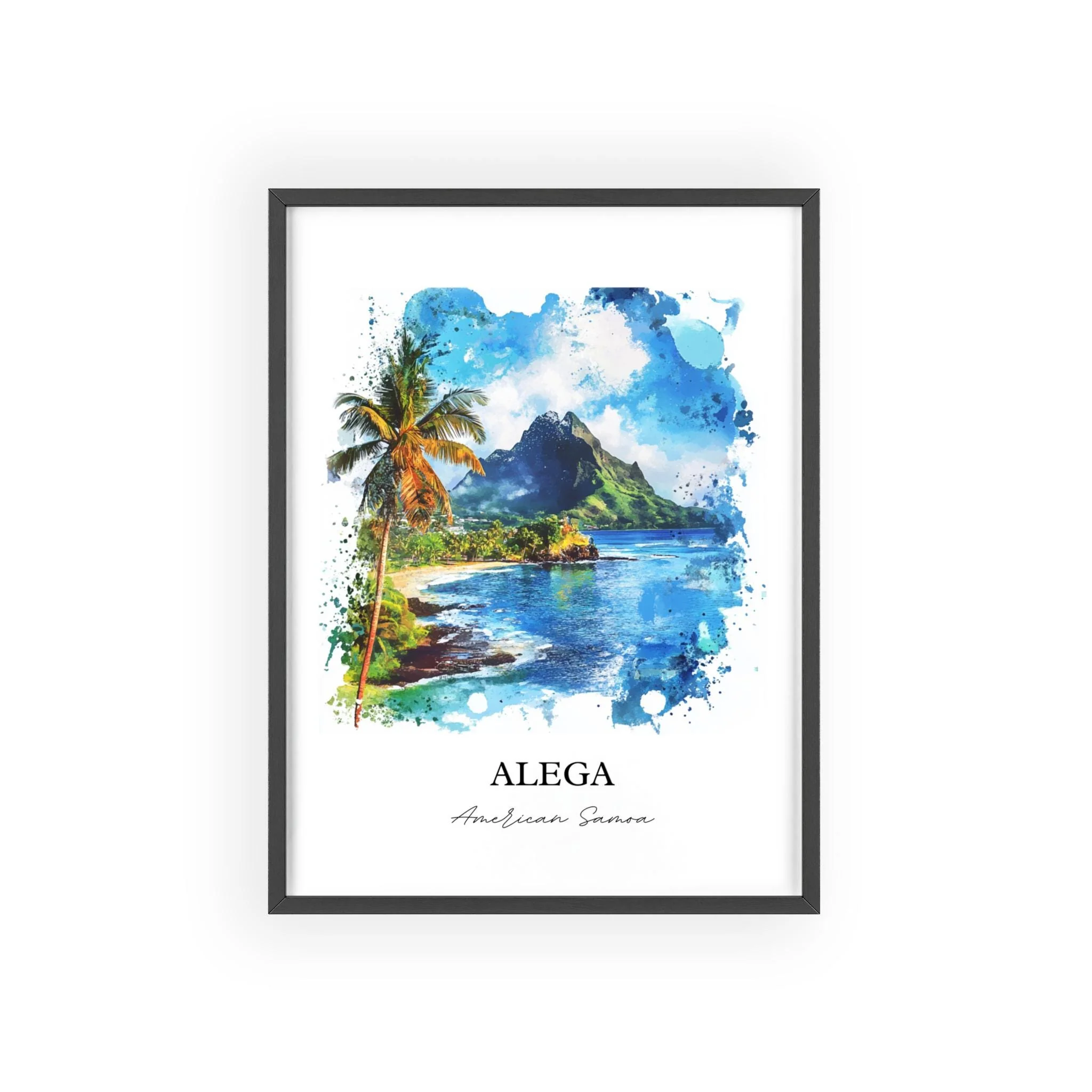 Alega, American Samoa – Watercolor Art Print - Image 7