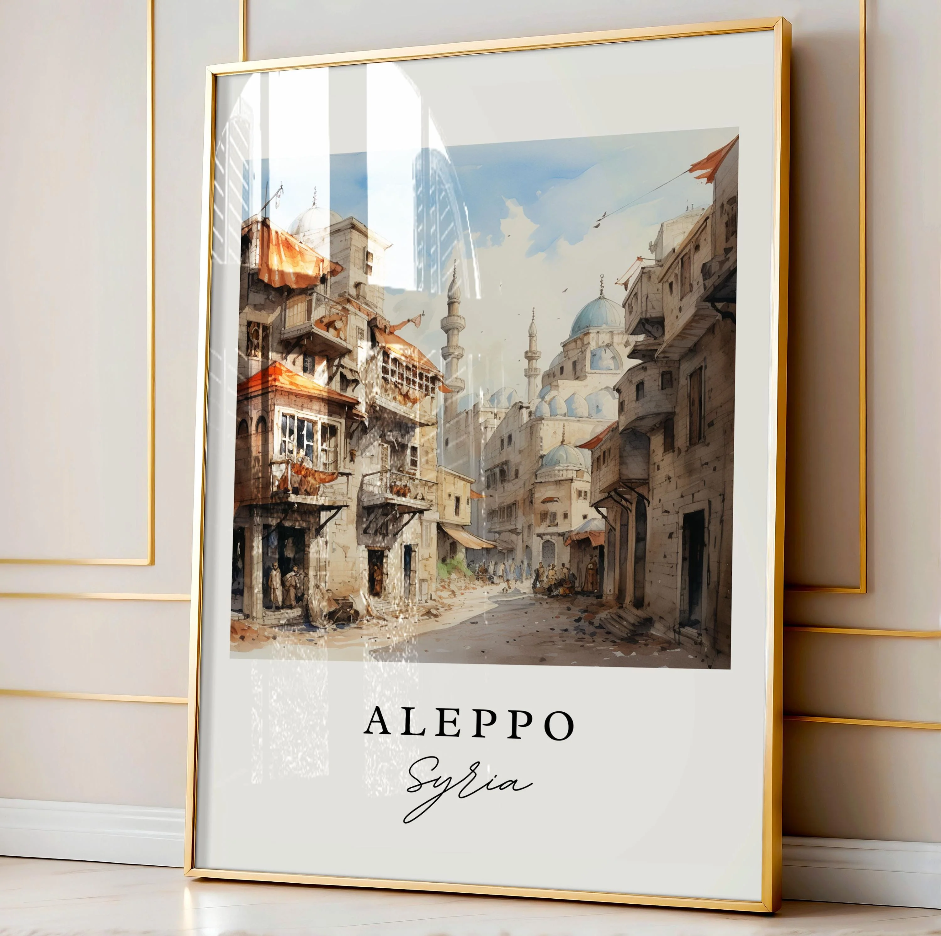 Aleppo, Syria – Watercolor Art Print - Image 4