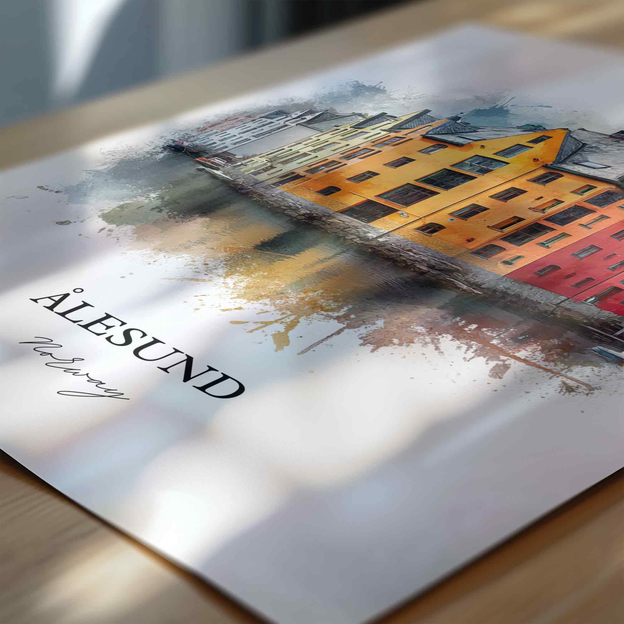 Ålesund, Norway – Watercolor Art Print - Image 2