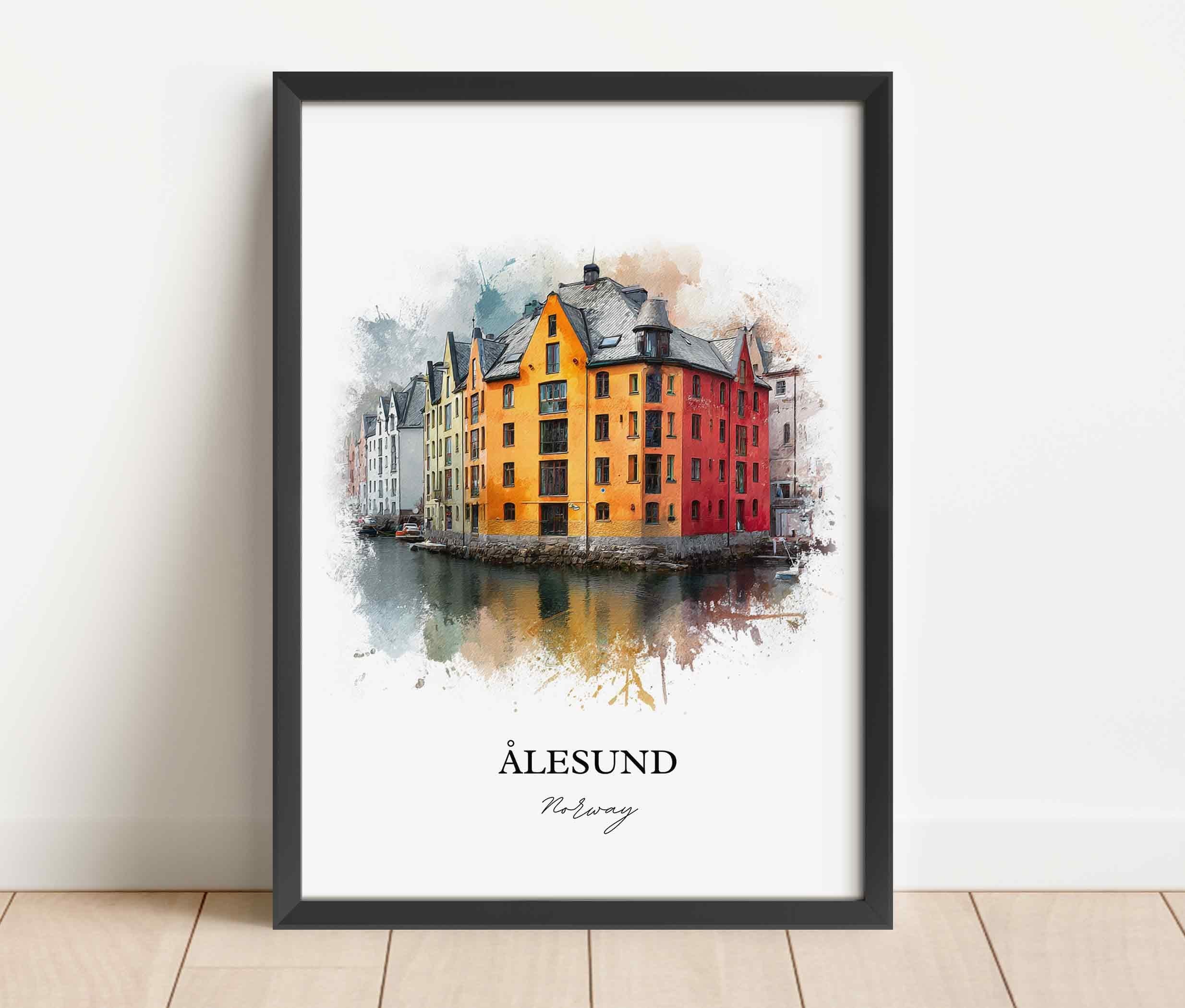 Ålesund, Norway – Watercolor Art Print - Image 6