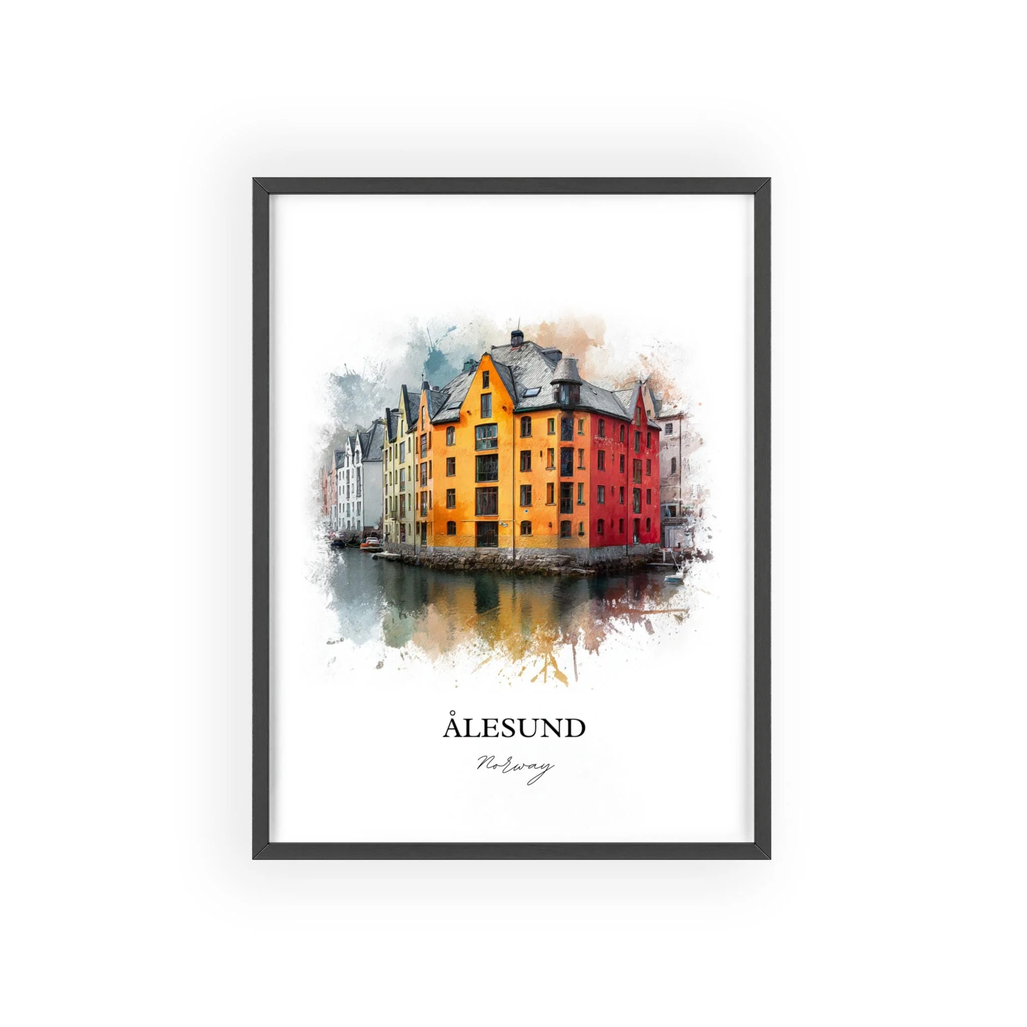 Ålesund, Norway – Watercolor Art Print - Image 9