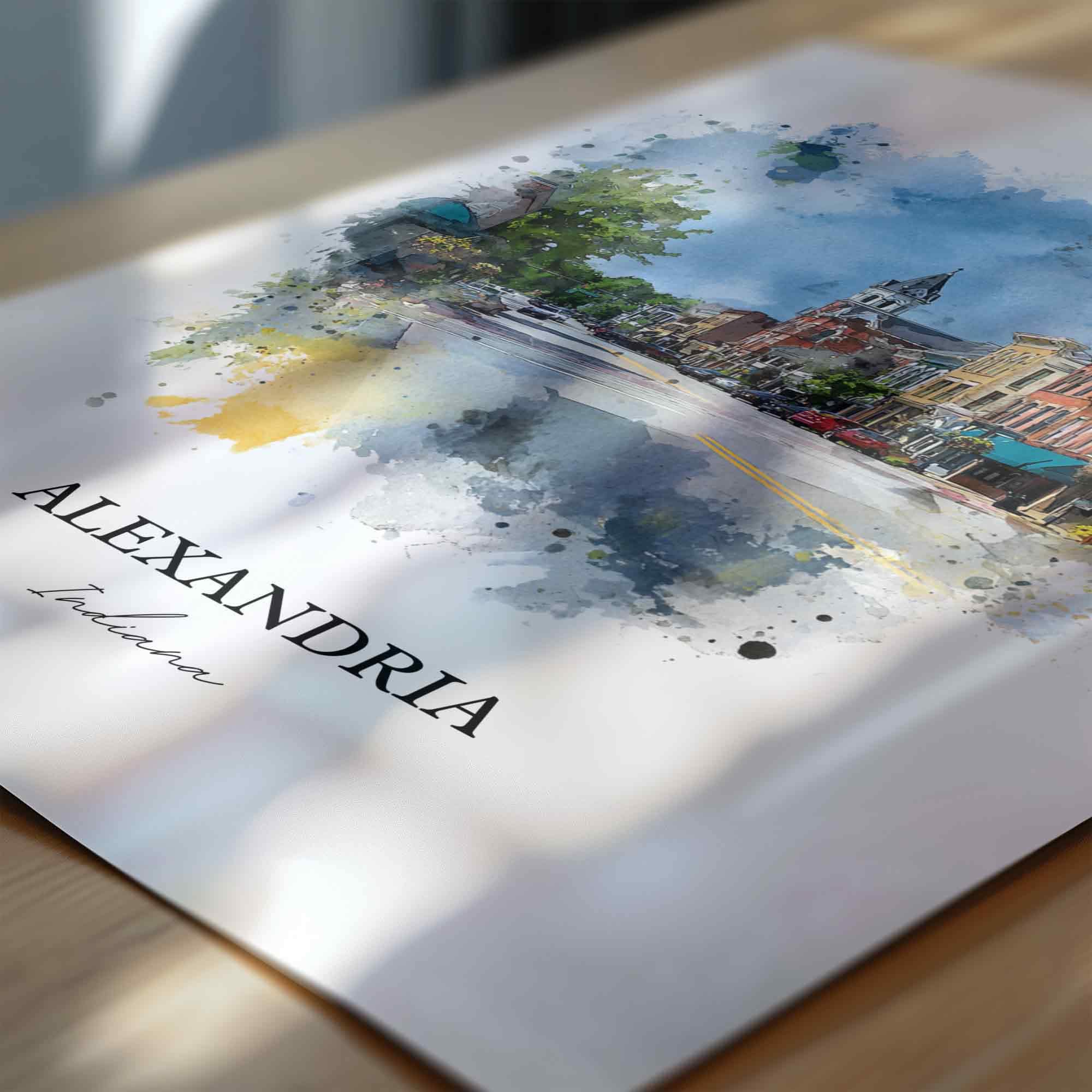 Alexandria, Indiana – Watercolor Art Print - Image 2