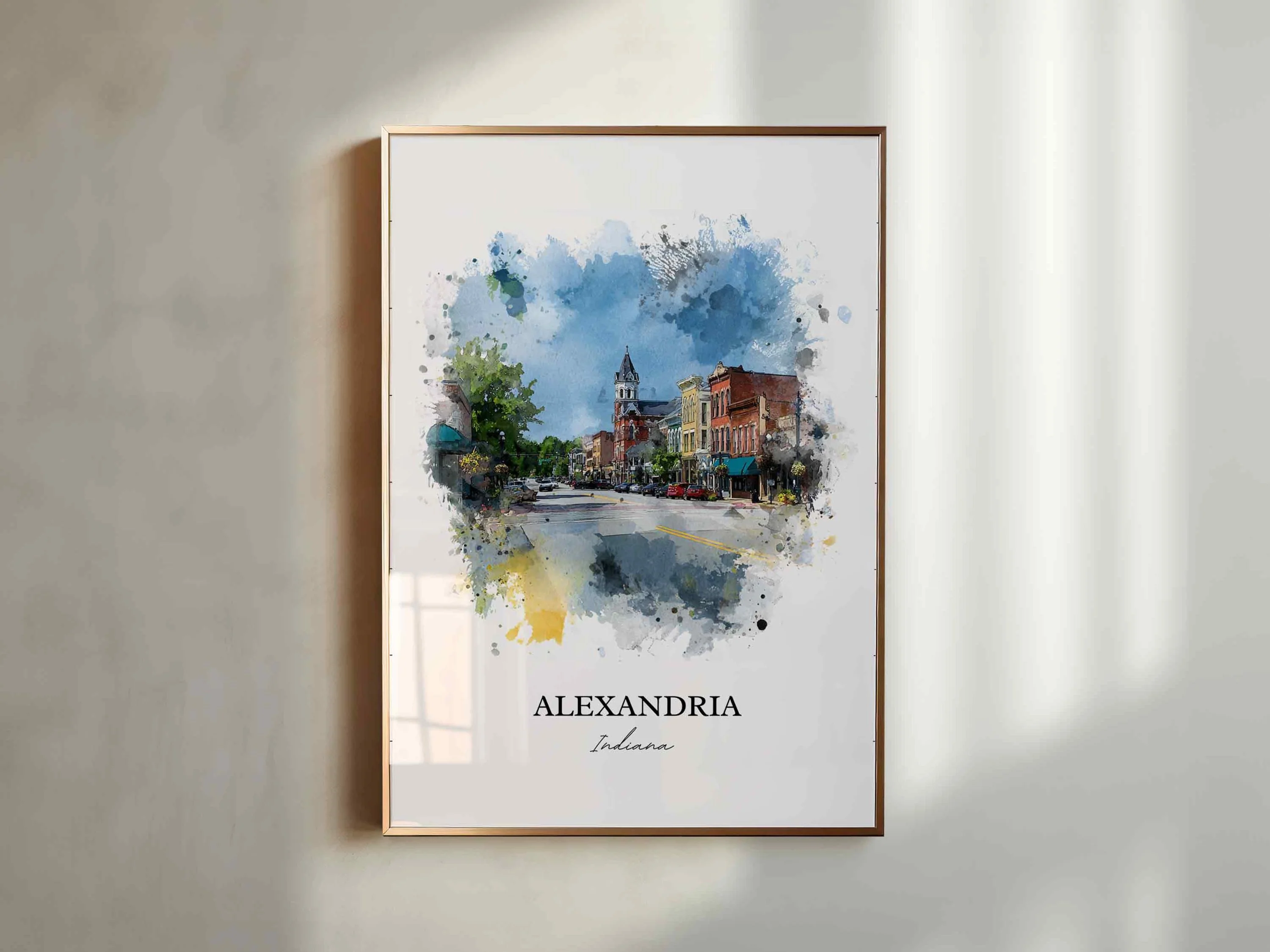 Alexandria, Indiana – Watercolor Art Print - Image 3