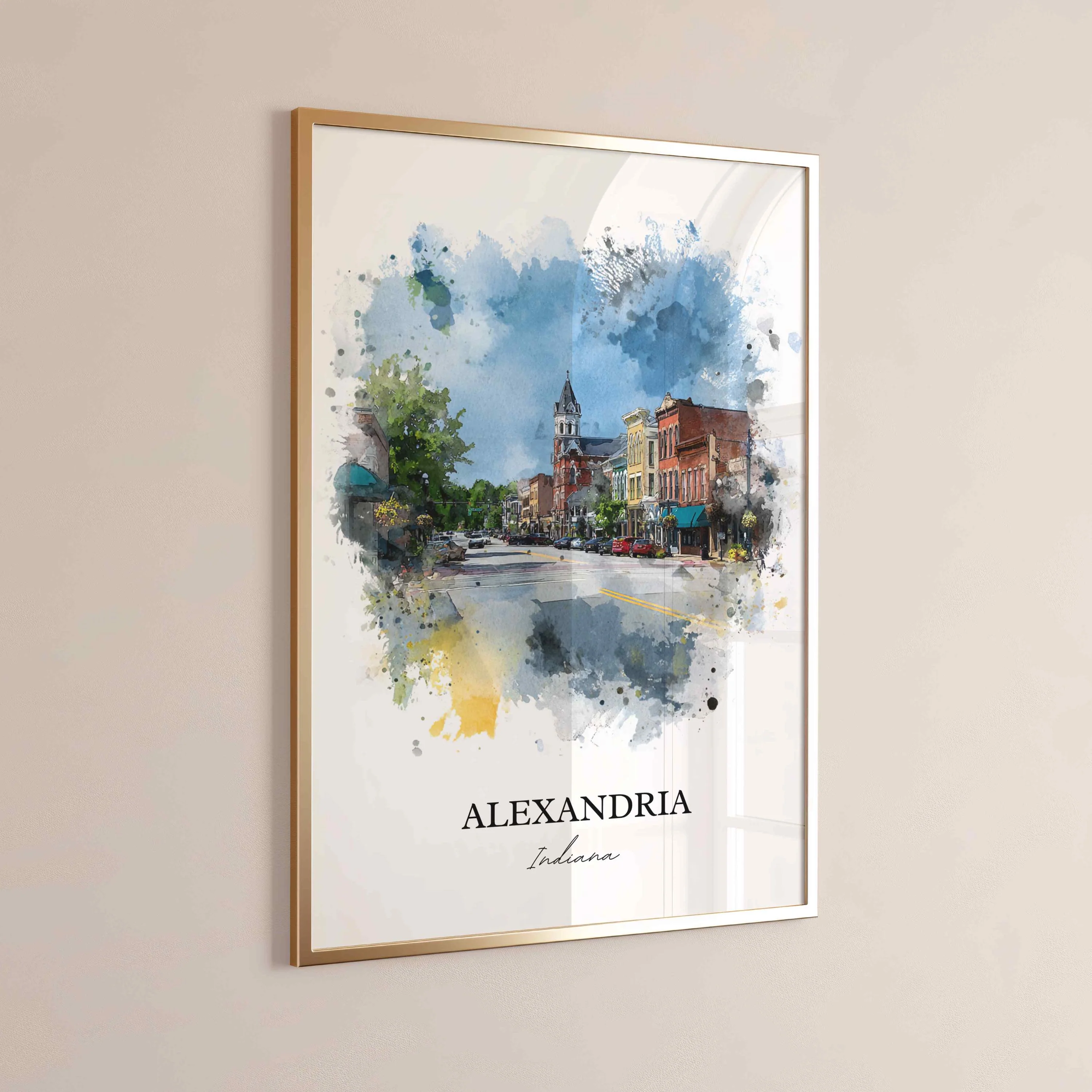 Alexandria, Indiana – Watercolor Art Print - Image 5