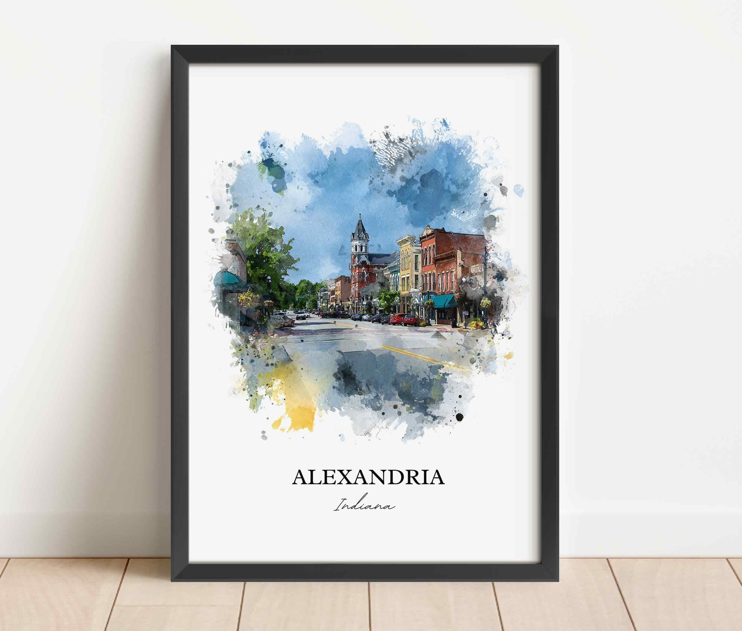 Alexandria, Indiana – Watercolor Art Print - Image 6