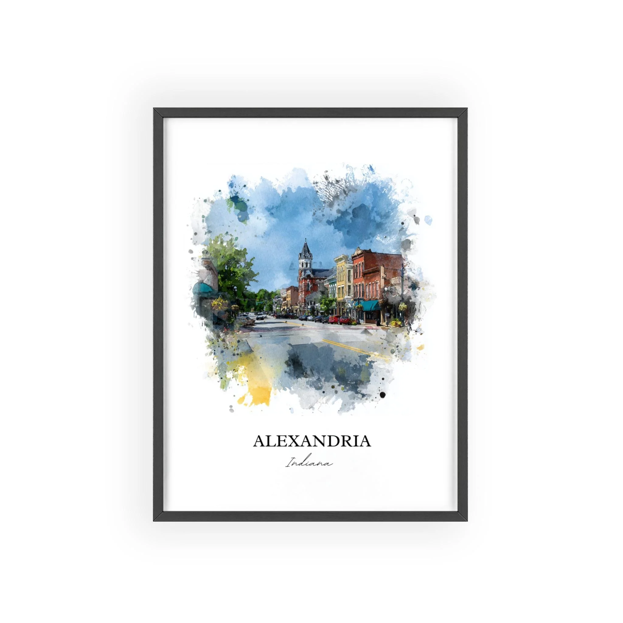 Alexandria, Indiana – Watercolor Art Print - Image 9