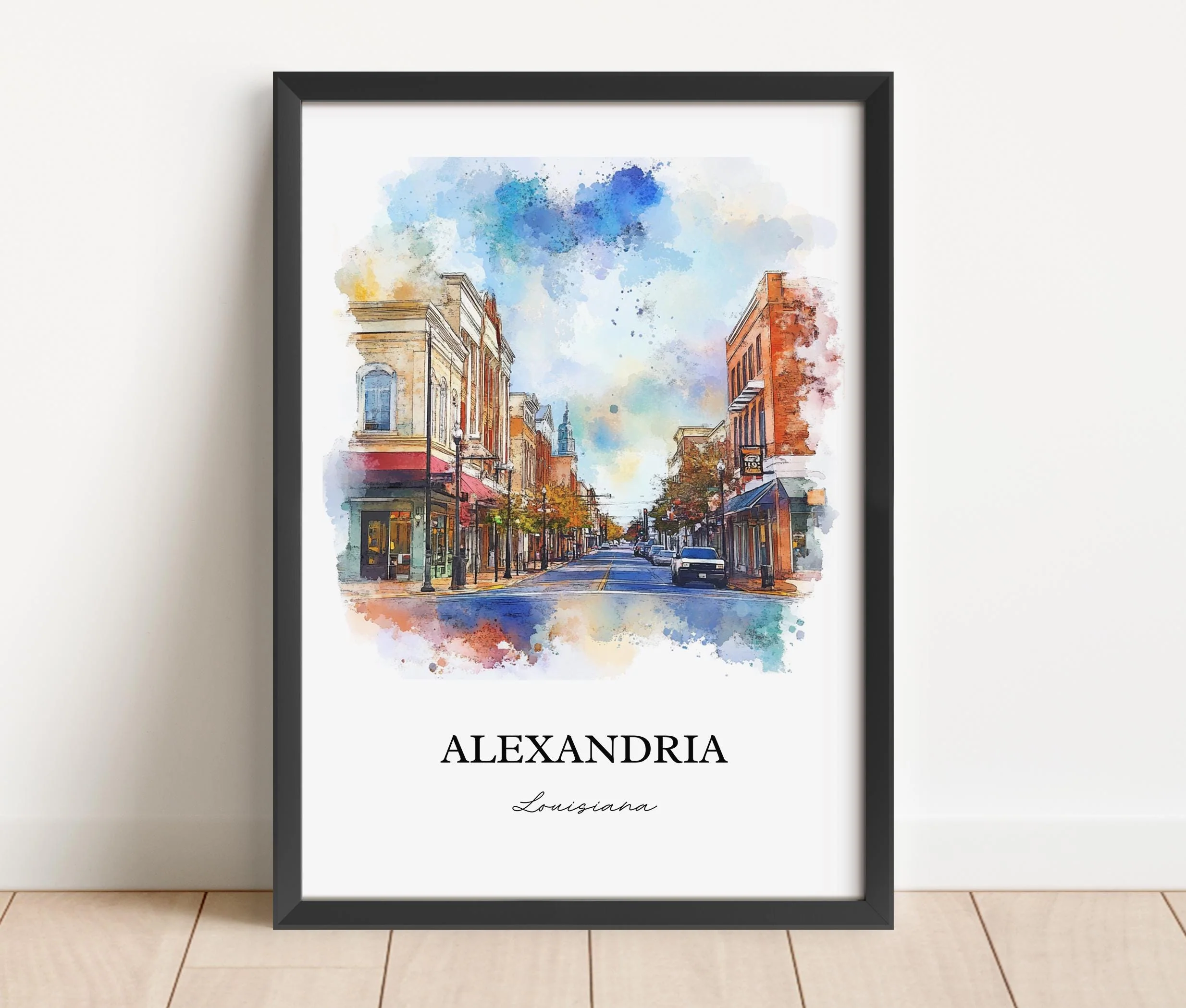 Alexandria, Louisiana, Louisiana – Watercolor Art Print - Image 5