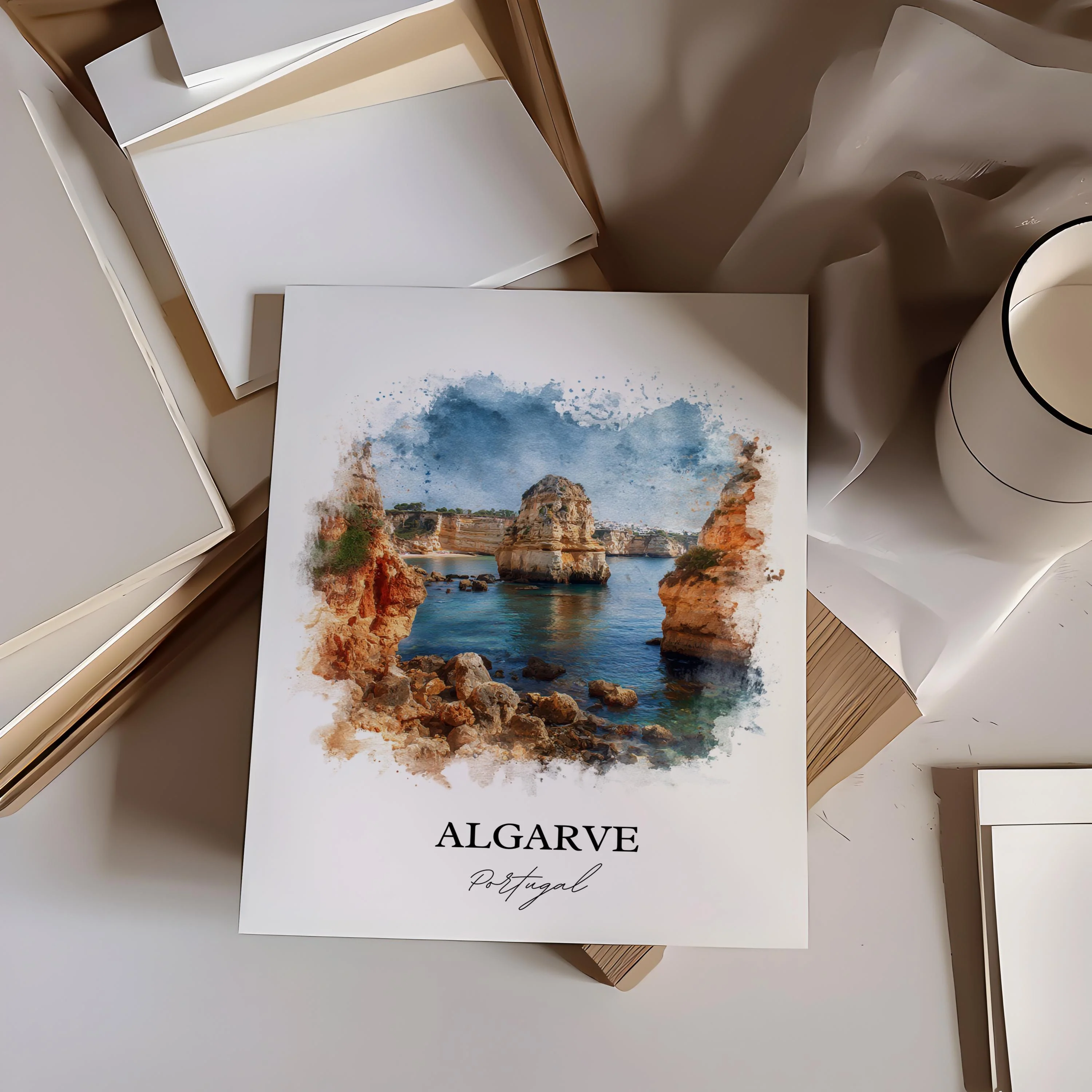 Algarve, Portugal – Watercolor Art Print - Image 3