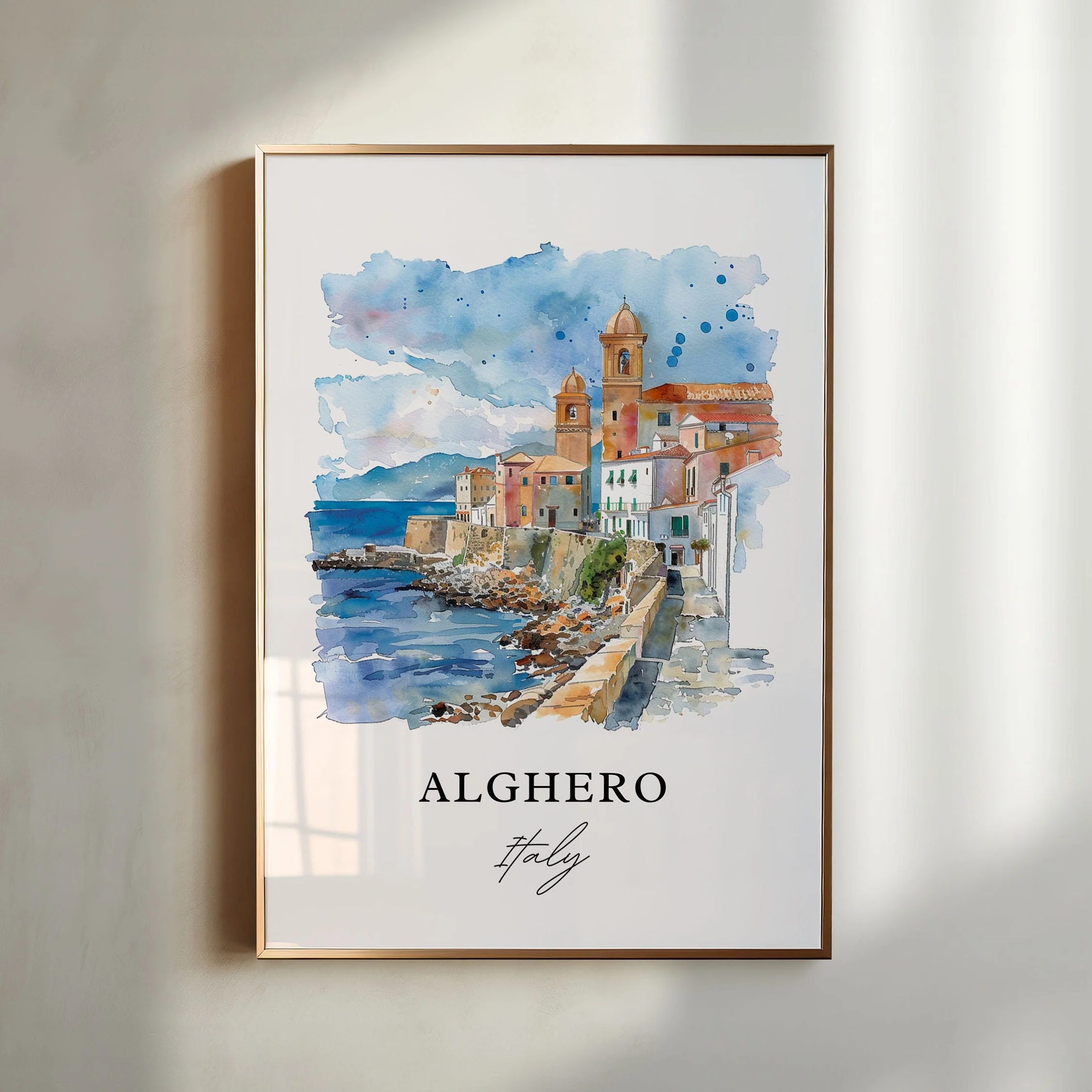 Alghero, Italy – Watercolor Art Print