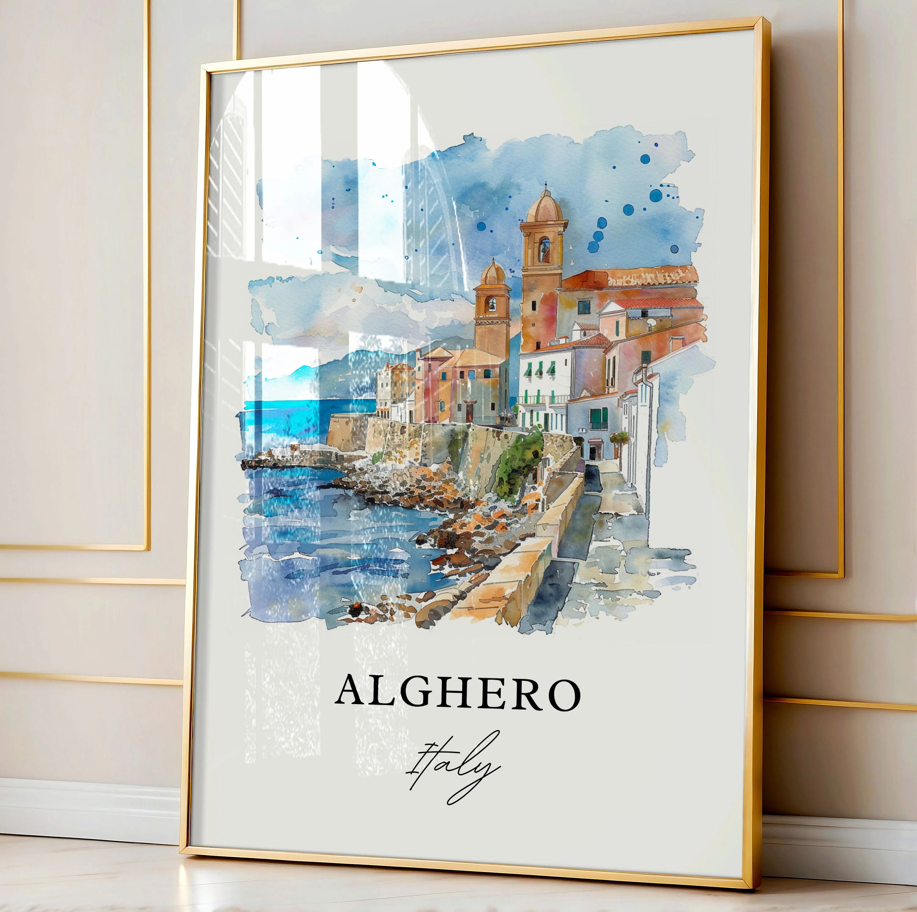 Alghero, Italy – Watercolor Art Print - Image 4