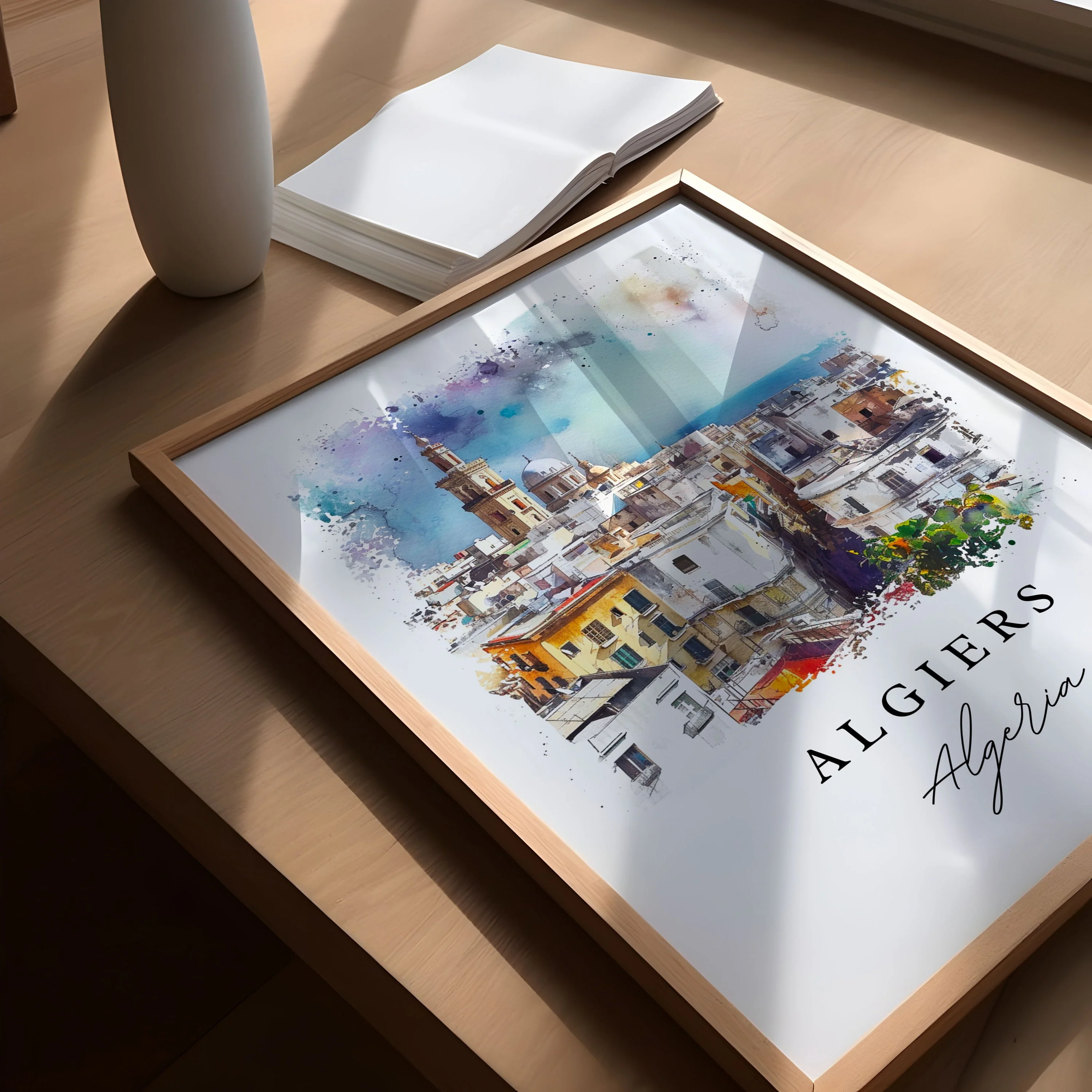 Algiera, Algeria – Watercolor Art Print - Image 3