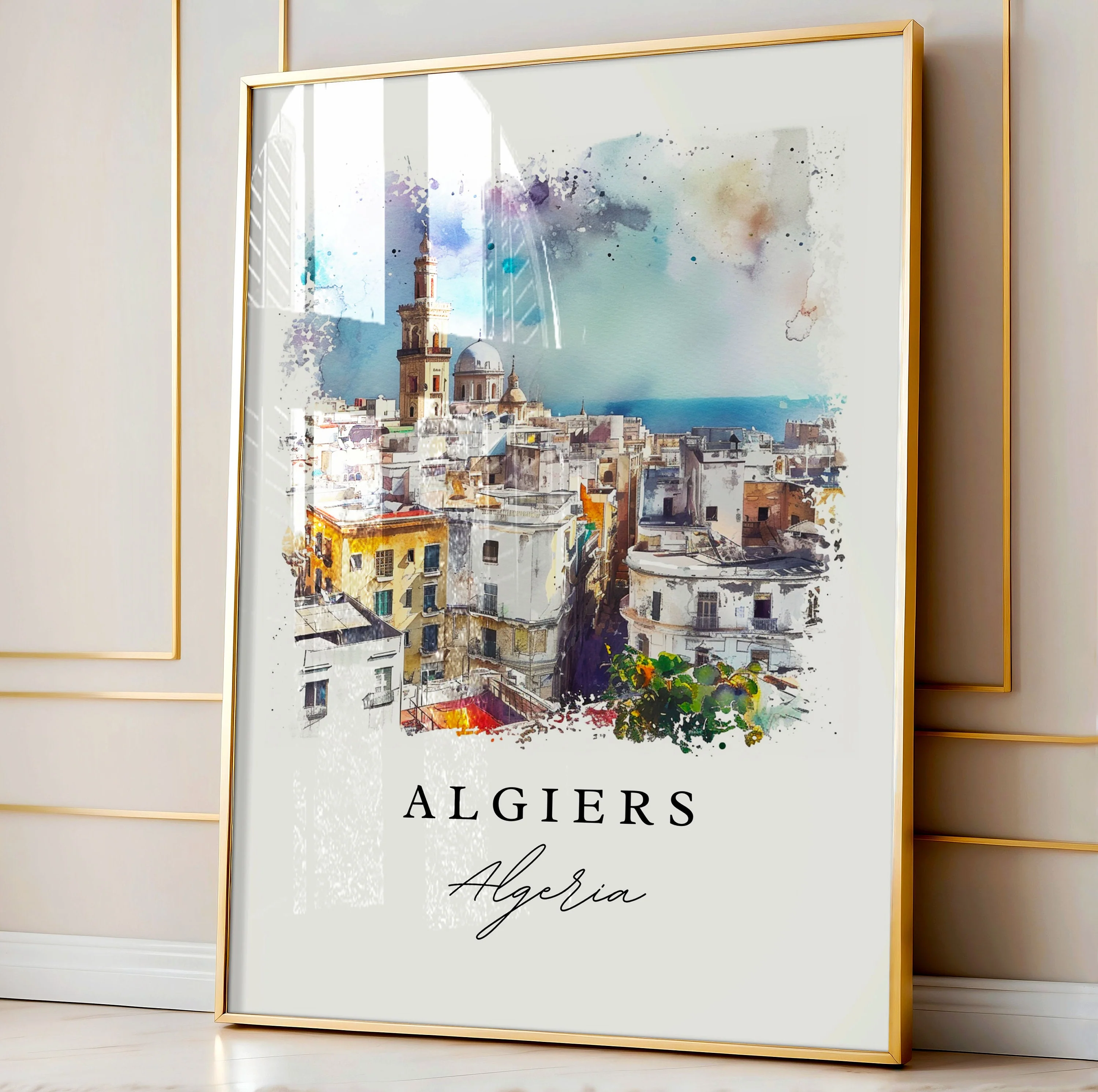 Algiera, Algeria – Watercolor Art Print - Image 4