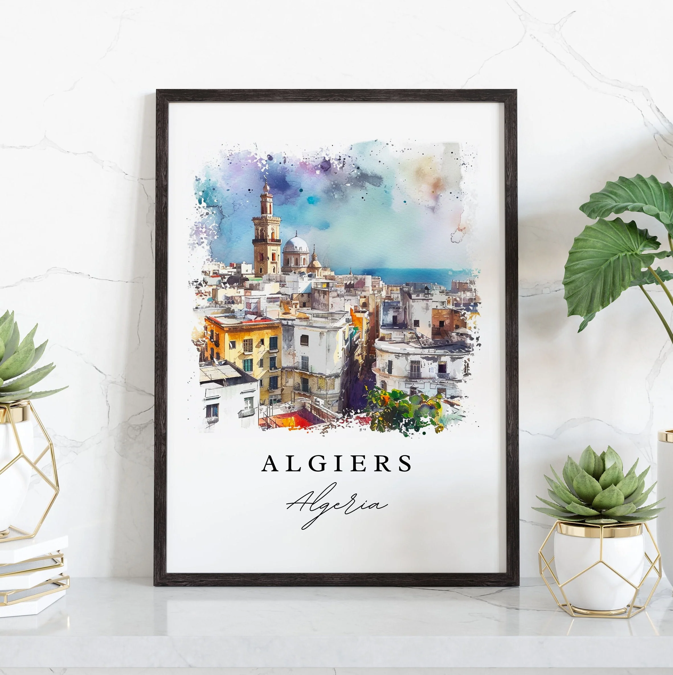 Algiera, Algeria – Watercolor Art Print - Image 5