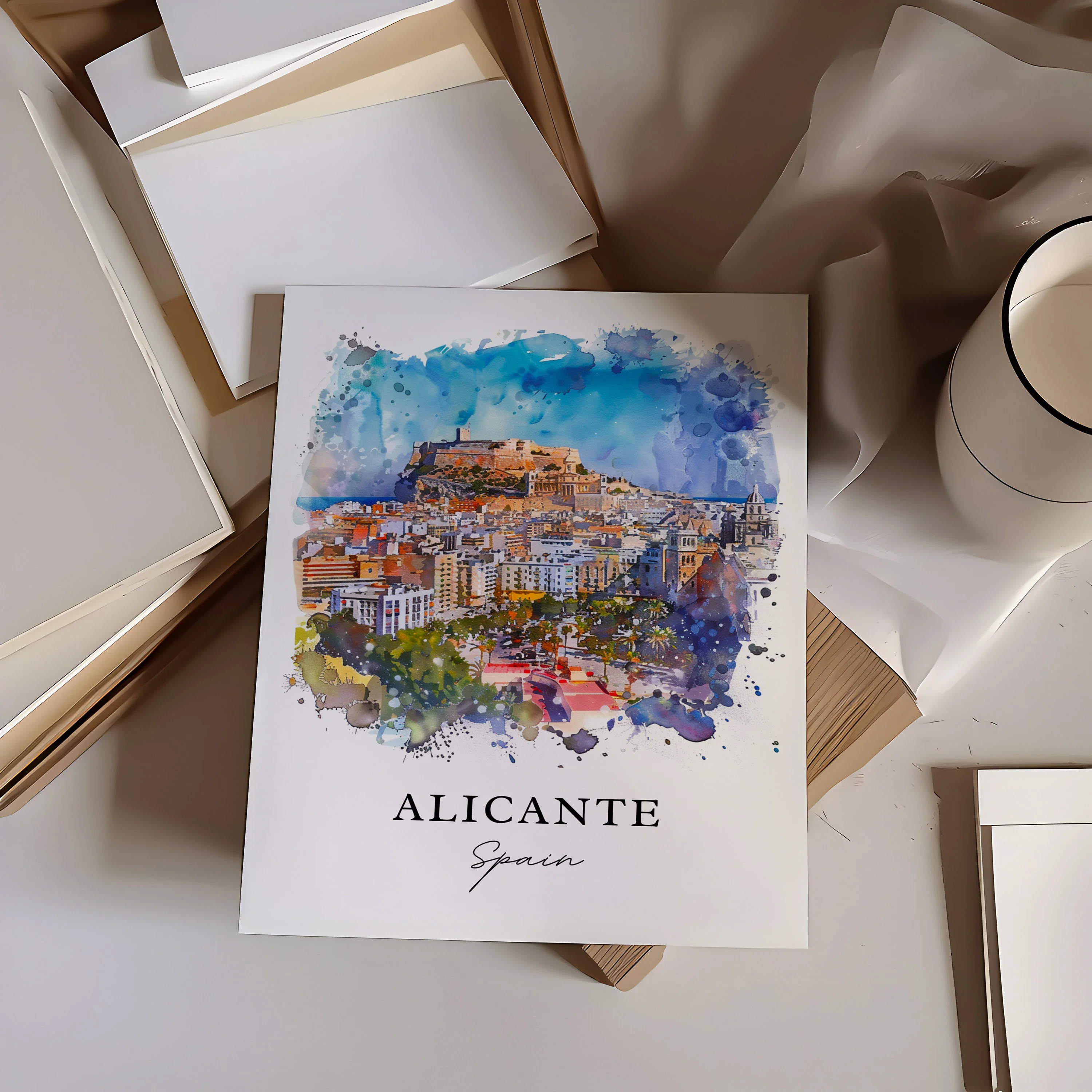 Alicante, Spain – Watercolor Art Print - Image 2