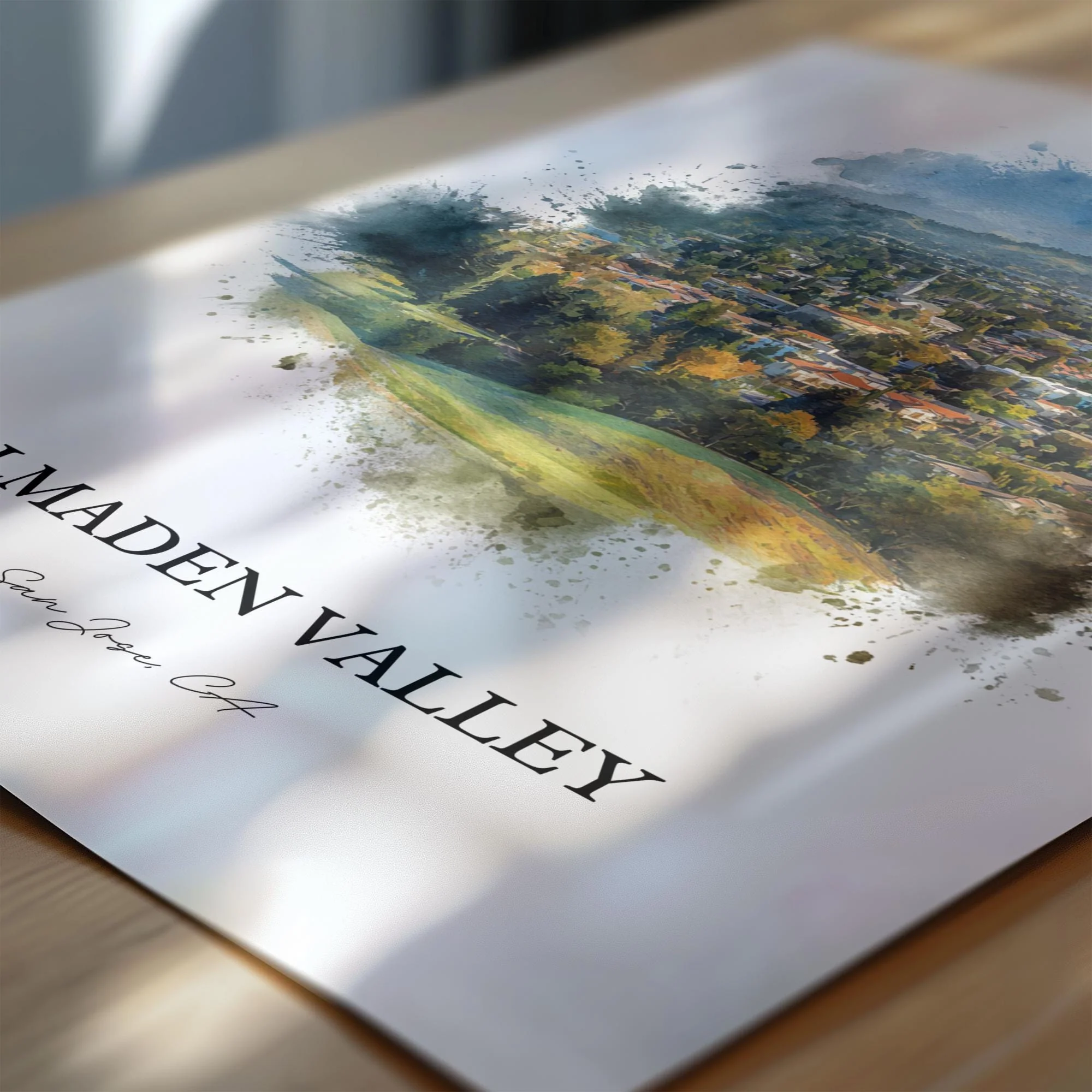 Almaden Valley, CA – Watercolor Art Print - Image 2
