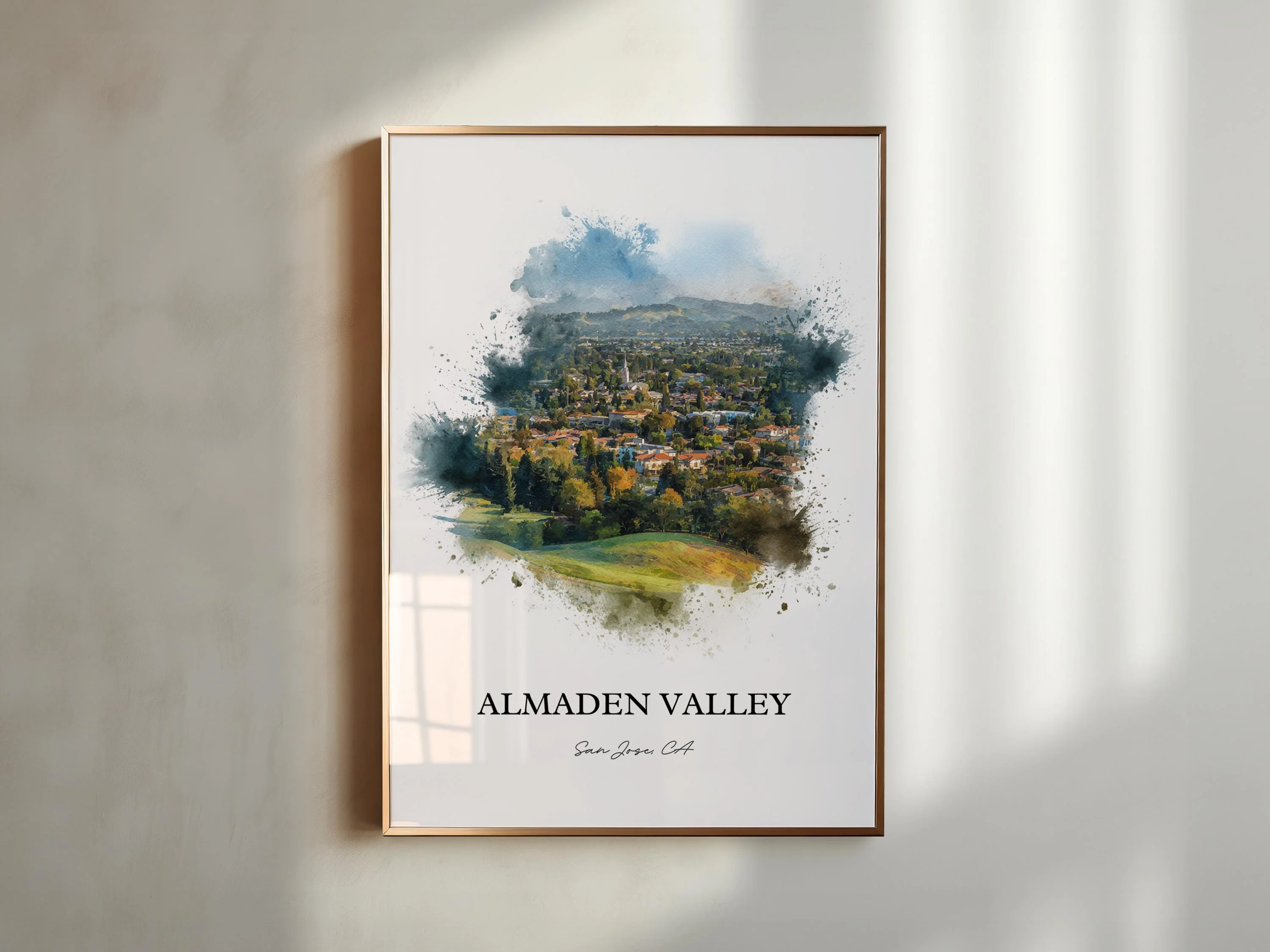 Almaden Valley, CA – Watercolor Art Print - Image 6