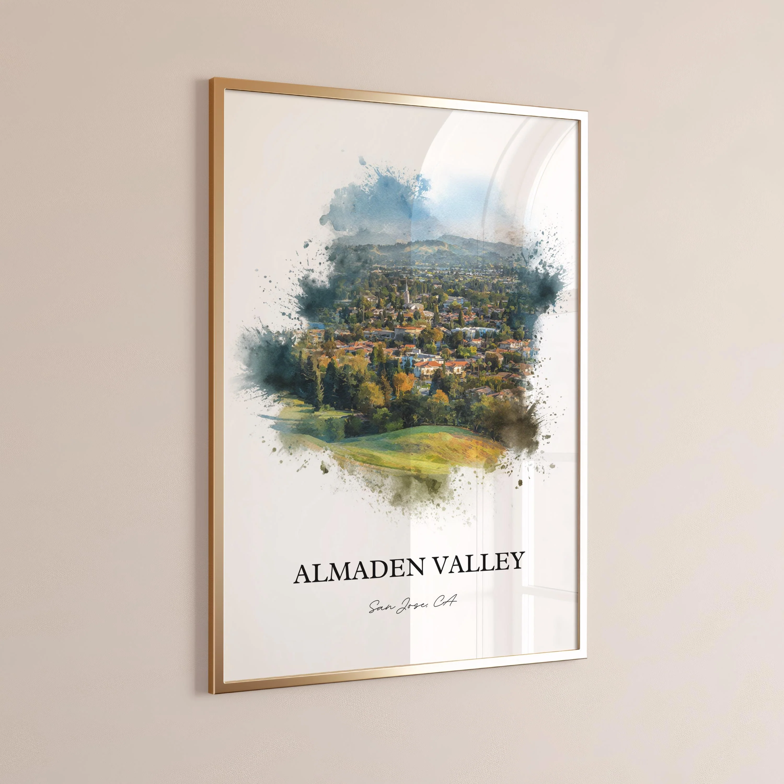 Almaden Valley, CA – Watercolor Art Print - Image 7