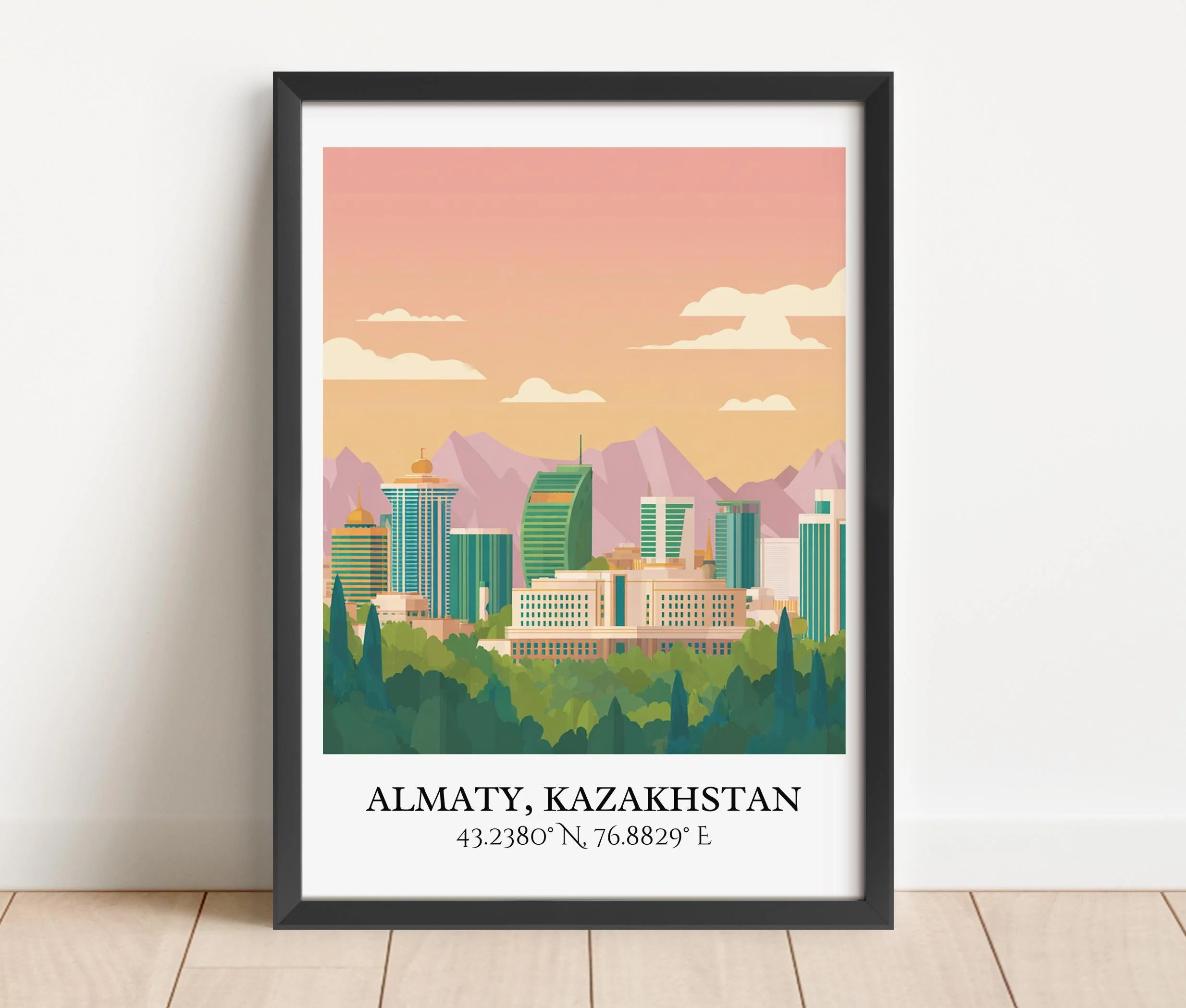 Almaty, Kazakhstan – Watercolor Art Print - Image 6