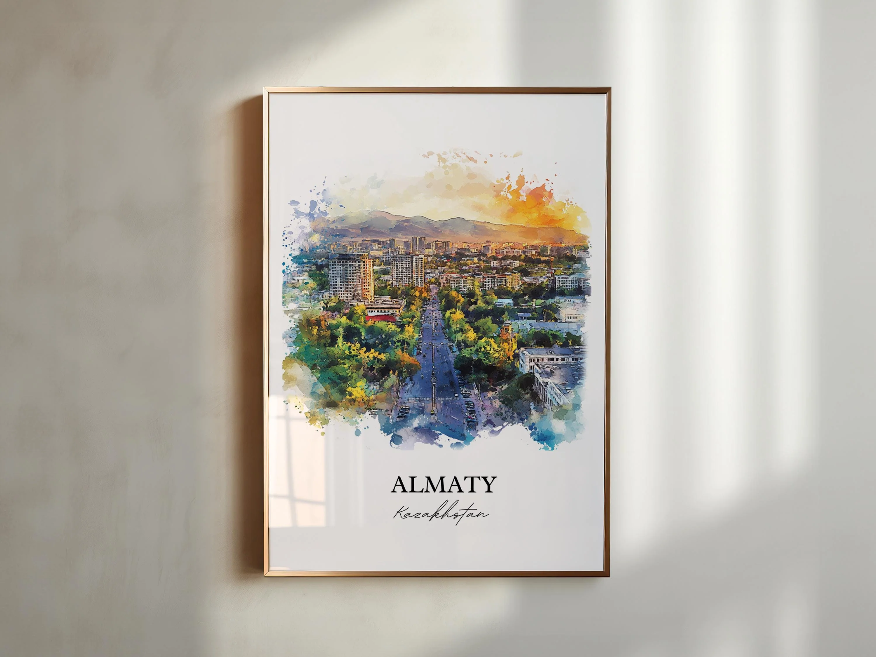 Almaty, Kazakhstan – Watercolor Art Print - Image 4
