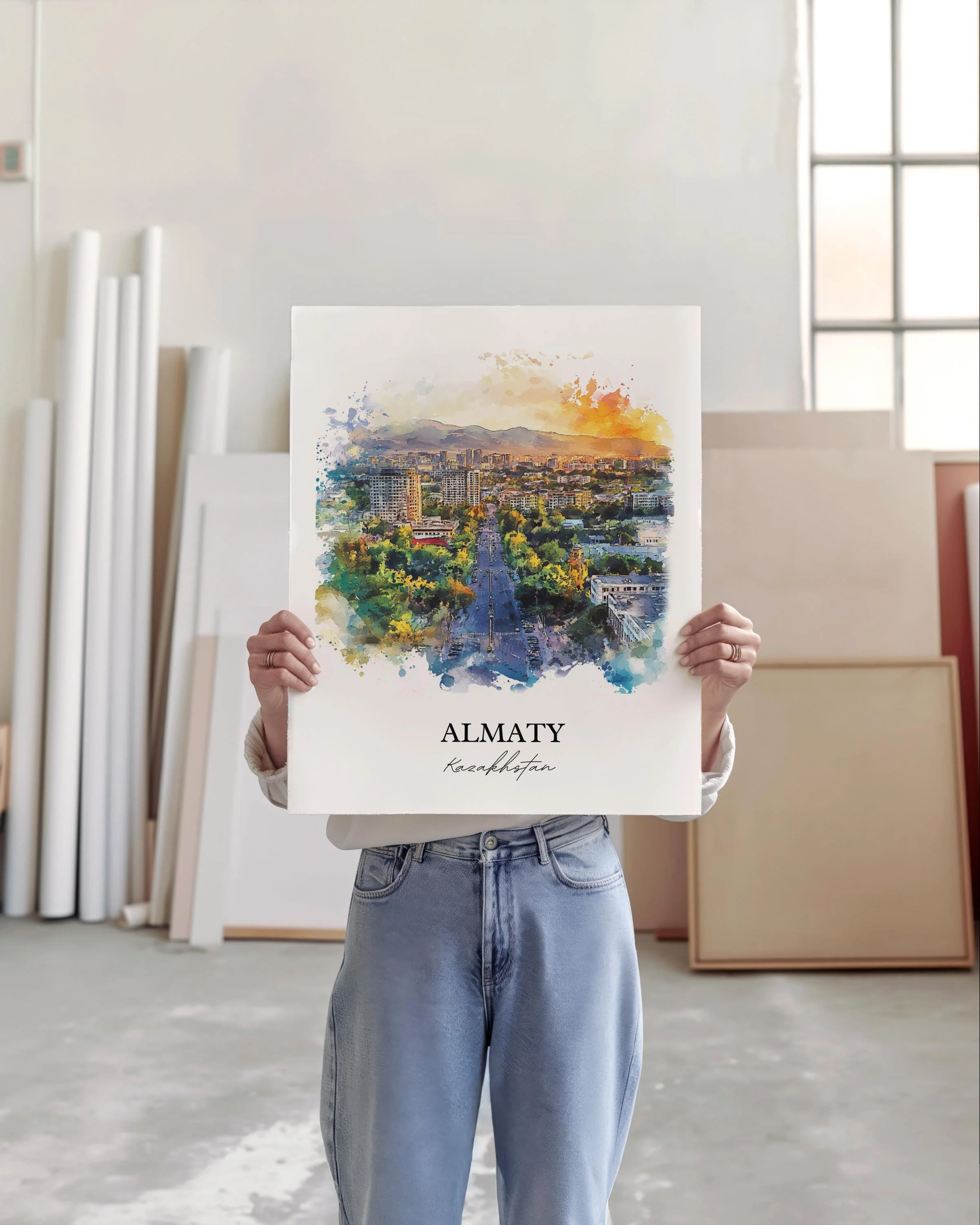 Almaty, Kazakhstan – Watercolor Art Print - Image 5