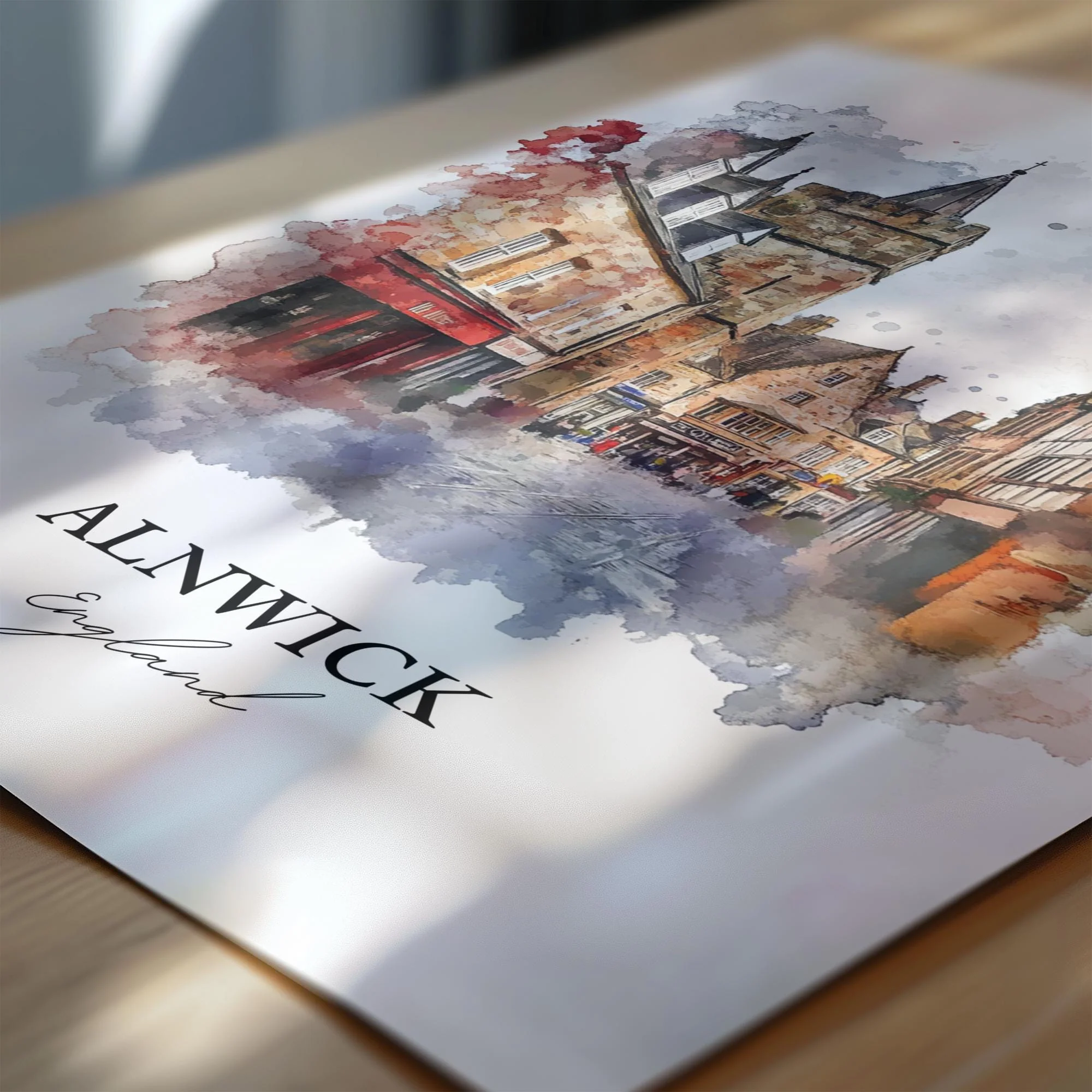 Alnwick, England – Watercolor Art Print - Image 2