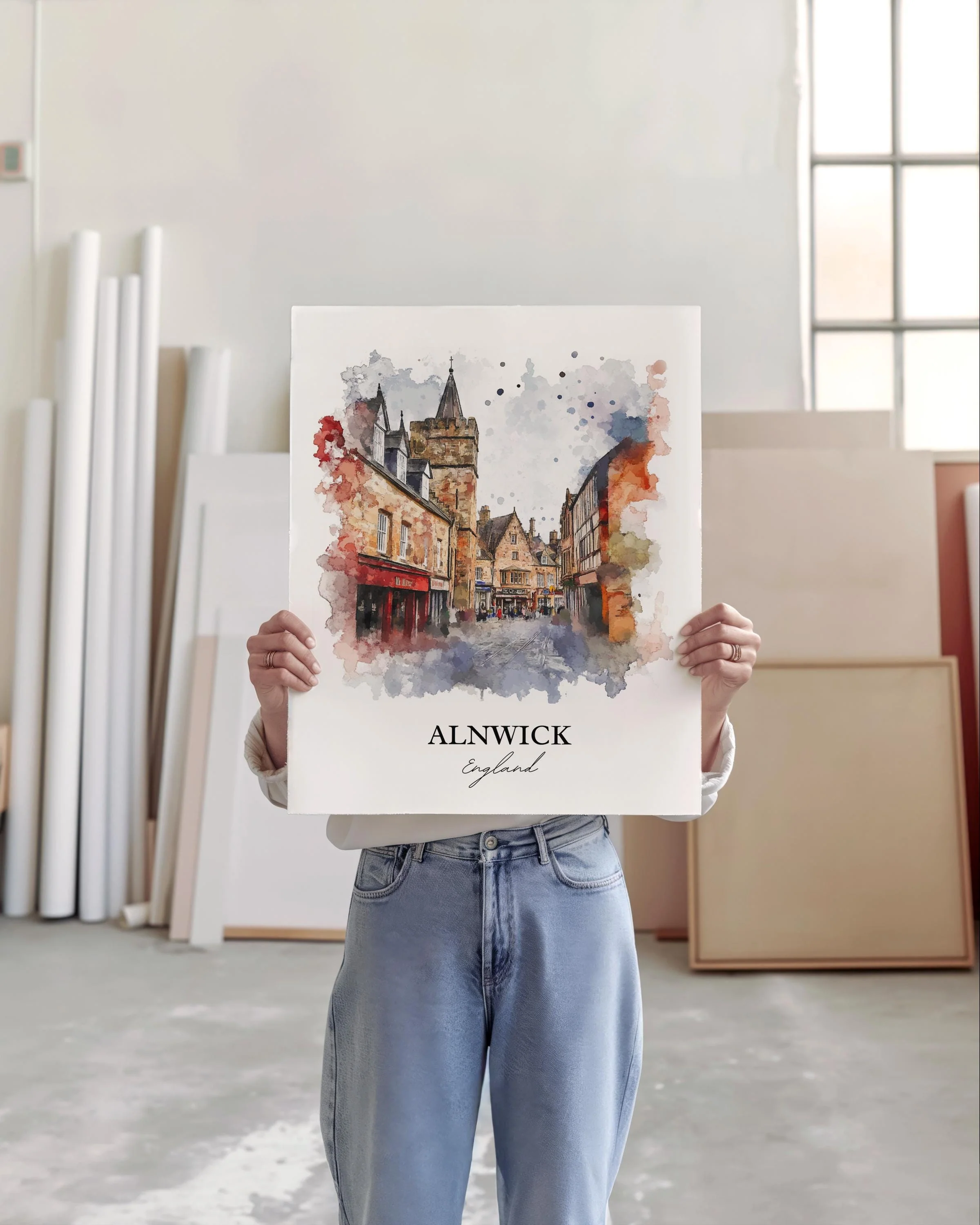Alnwick, England – Watercolor Art Print - Image 3