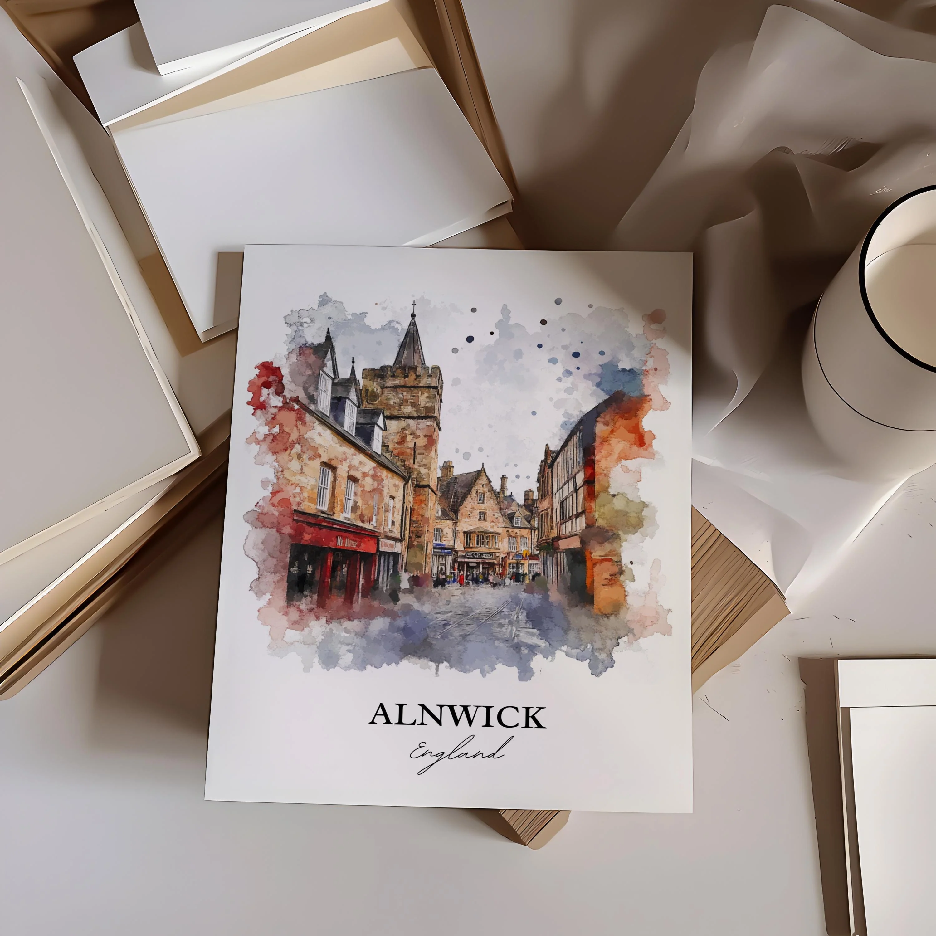 Alnwick, England – Watercolor Art Print - Image 6
