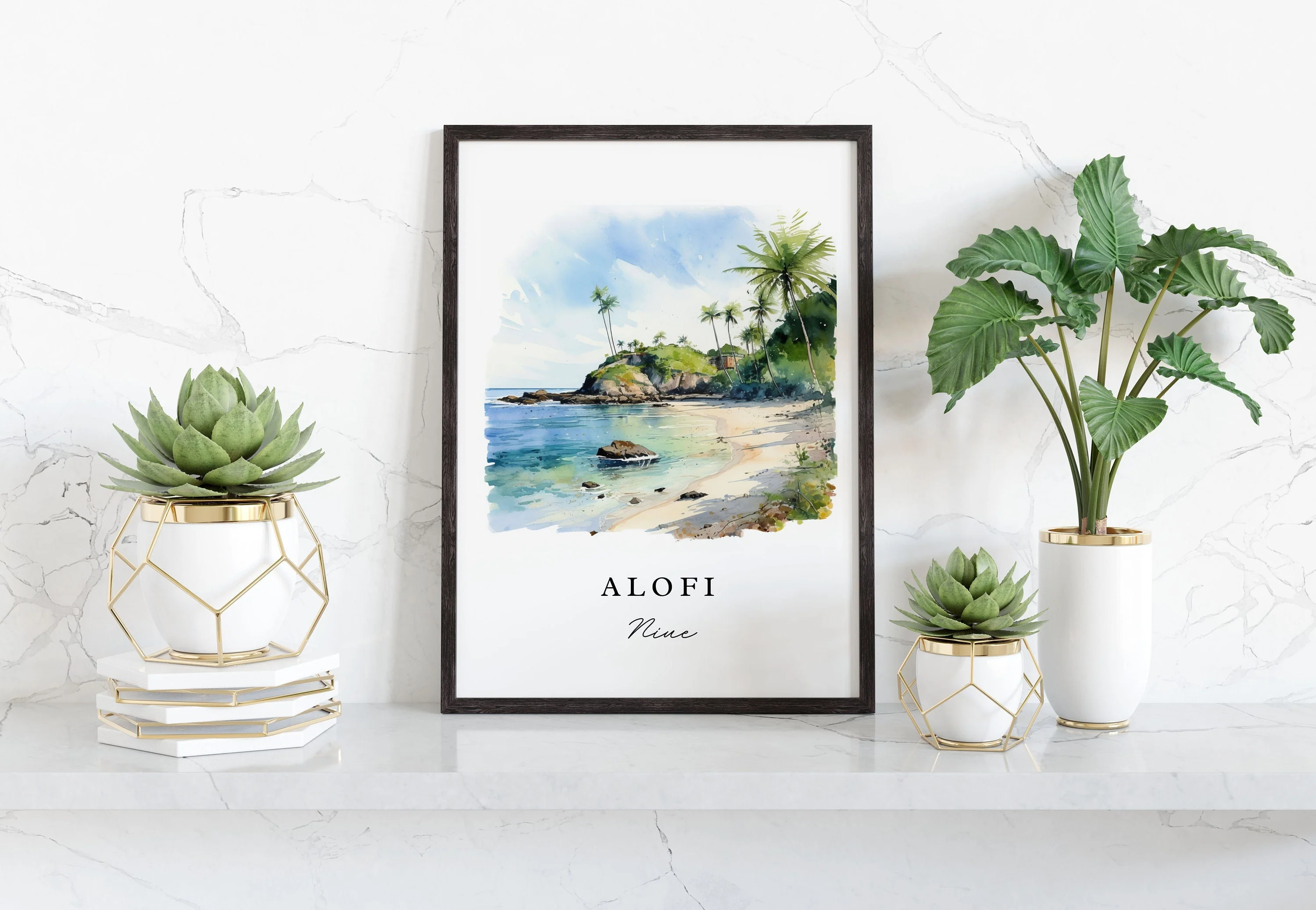 Alofi, Niue – Watercolor Art Print - Image 2