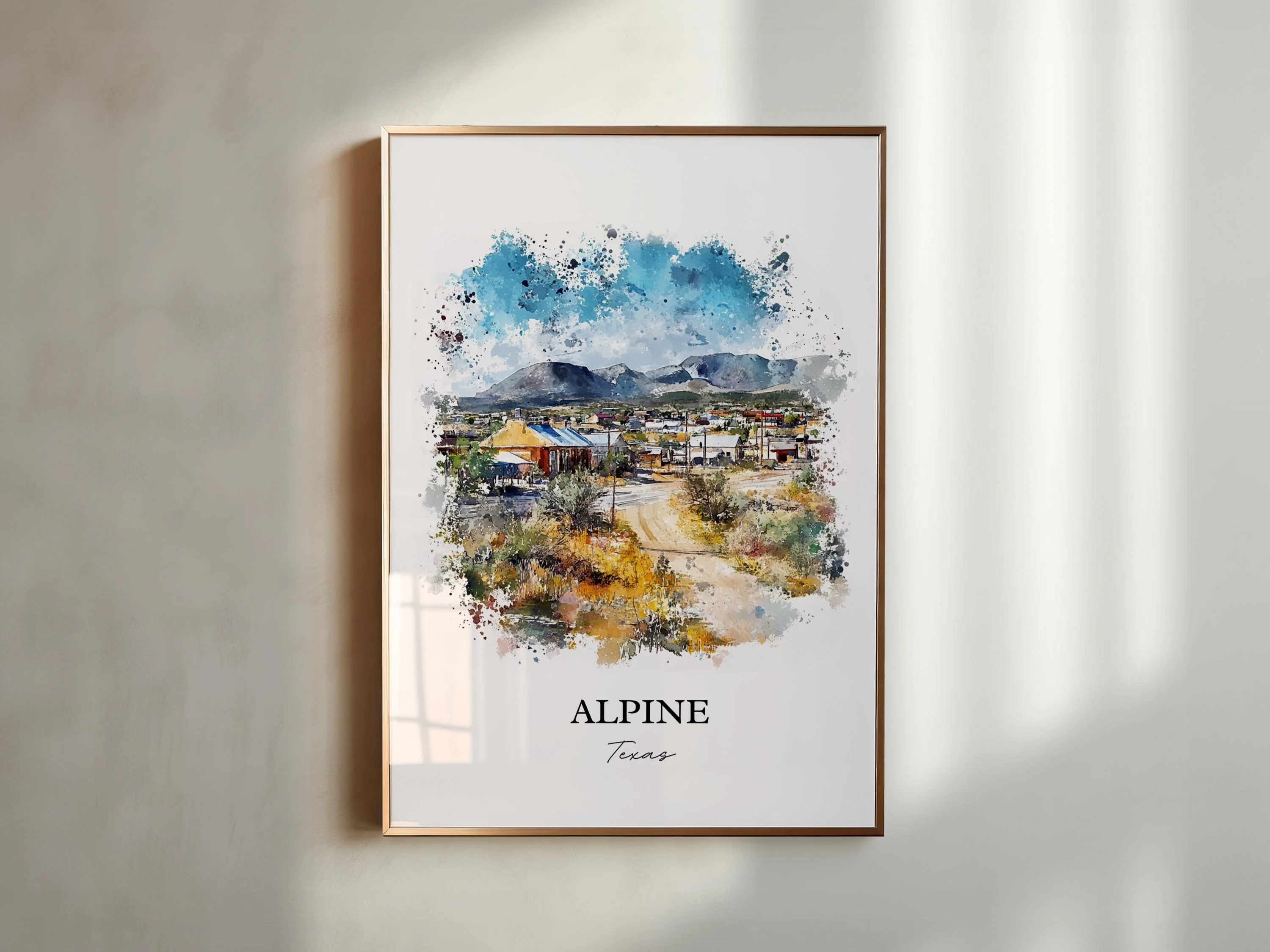 Alpine, Texas, USA – Watercolor Art Print - Image 4