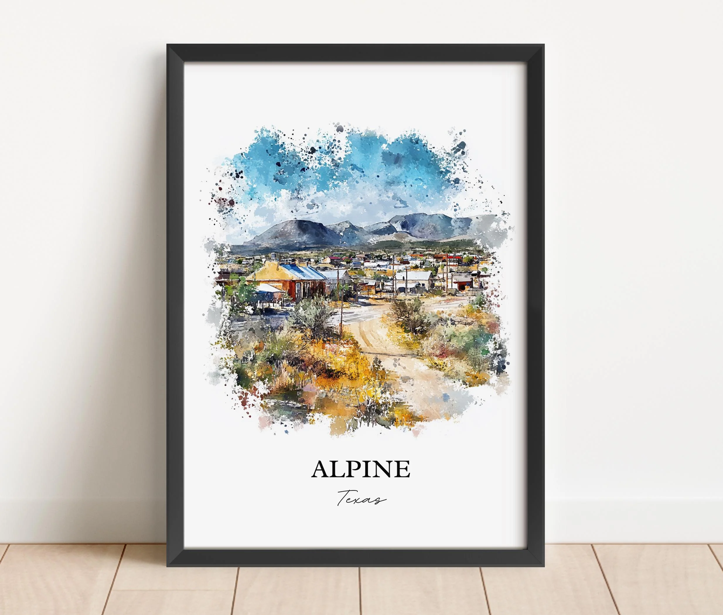 Alpine, Texas, USA – Watercolor Art Print - Image 5