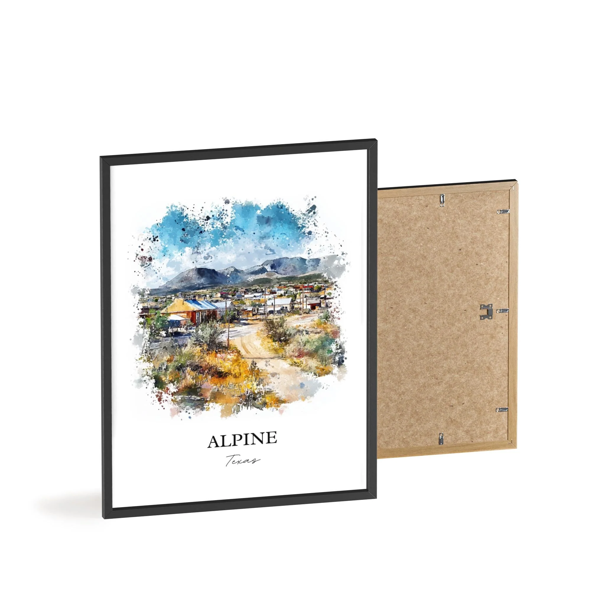 Alpine, Texas, USA – Watercolor Art Print - Image 8