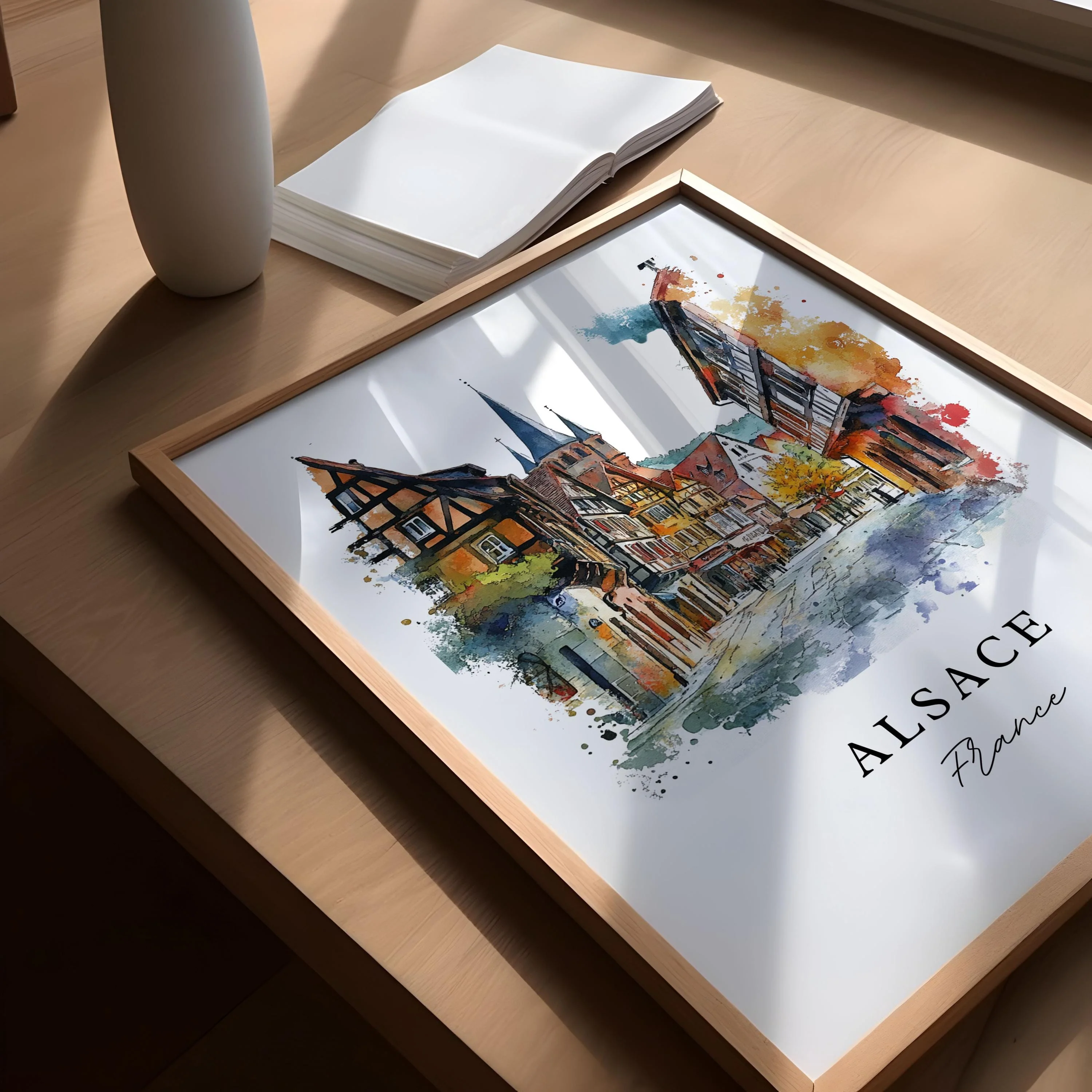Alsace, France – Watercolor Art Print - Image 3