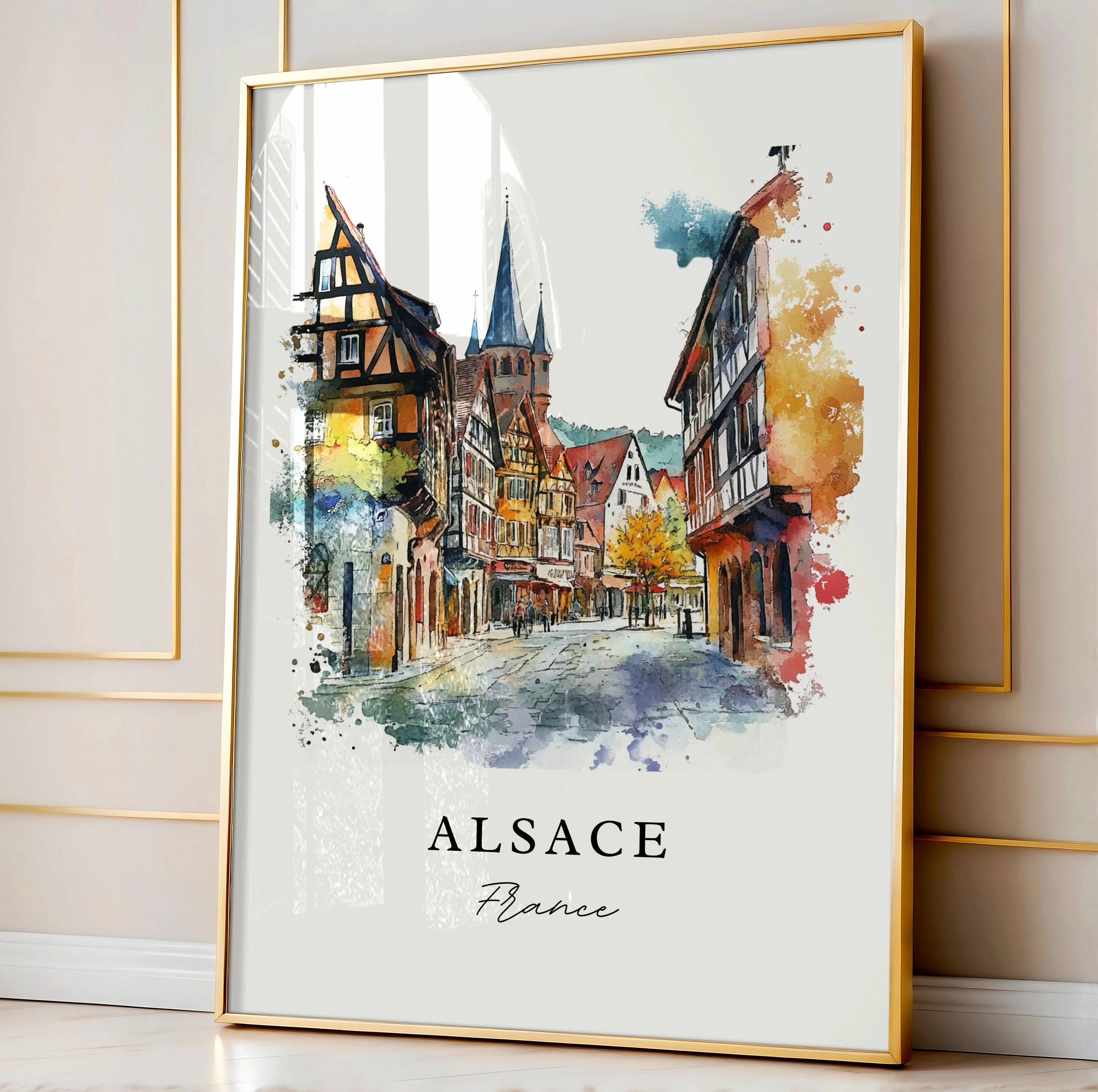 Alsace, France – Watercolor Art Print - Image 4