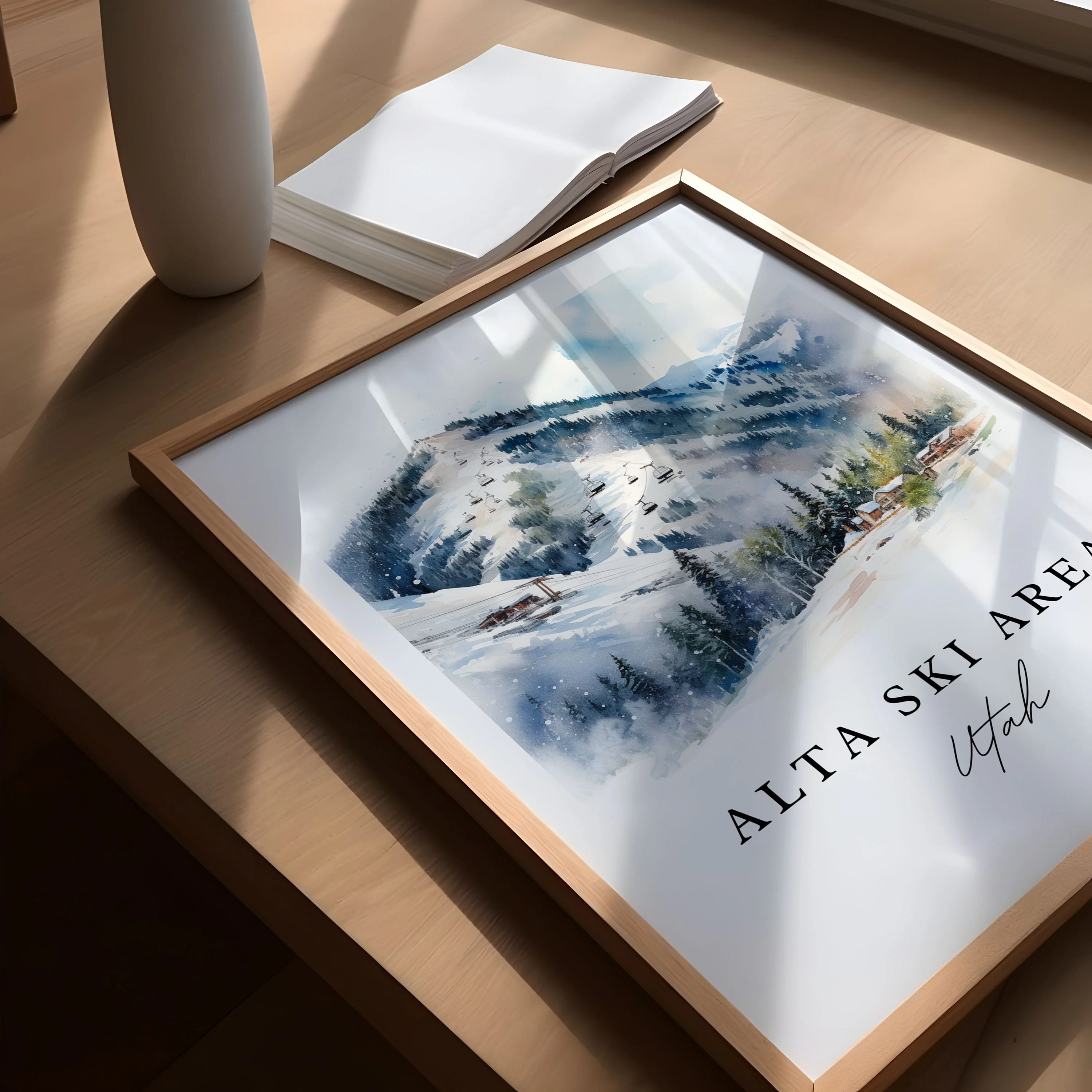 Alta, Utah, Utah – Watercolor Art Print - Image 3