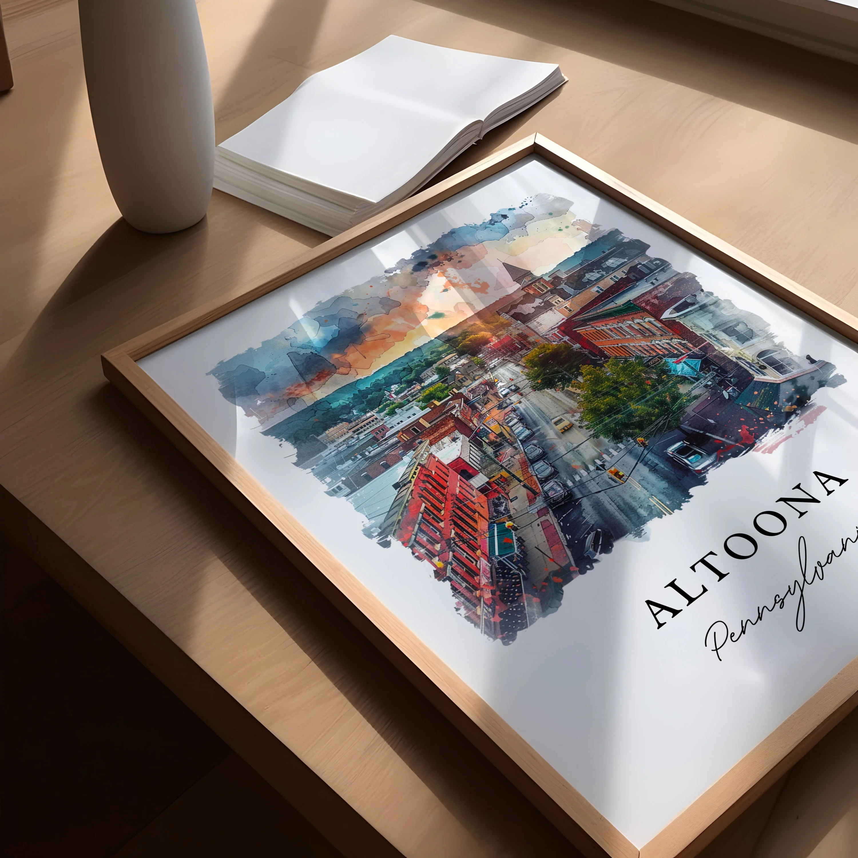 Altoona, Pennsylvania – Watercolor Art Print - Image 3