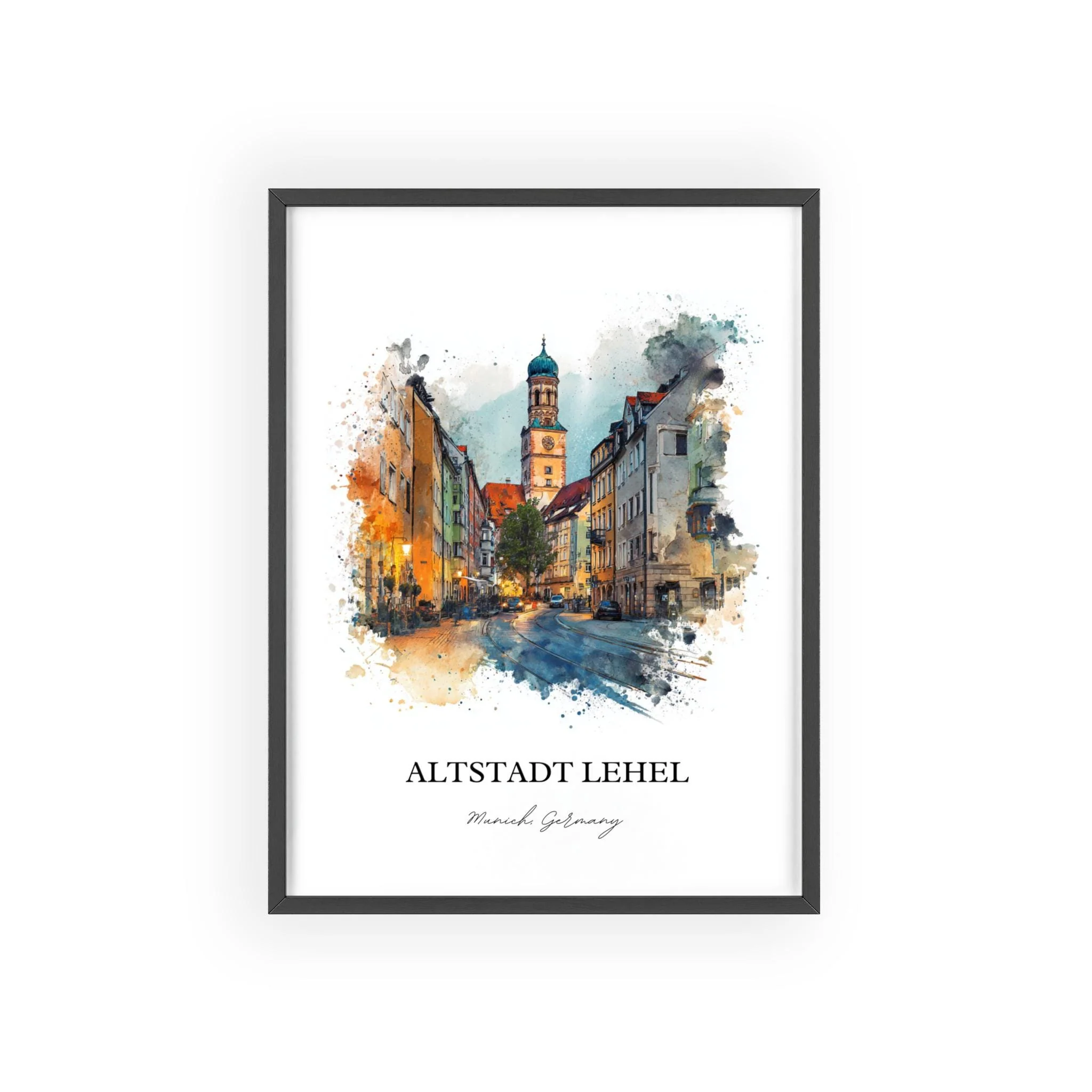 Altstadt Lehel, Germany – Watercolor Art Print - Image 10