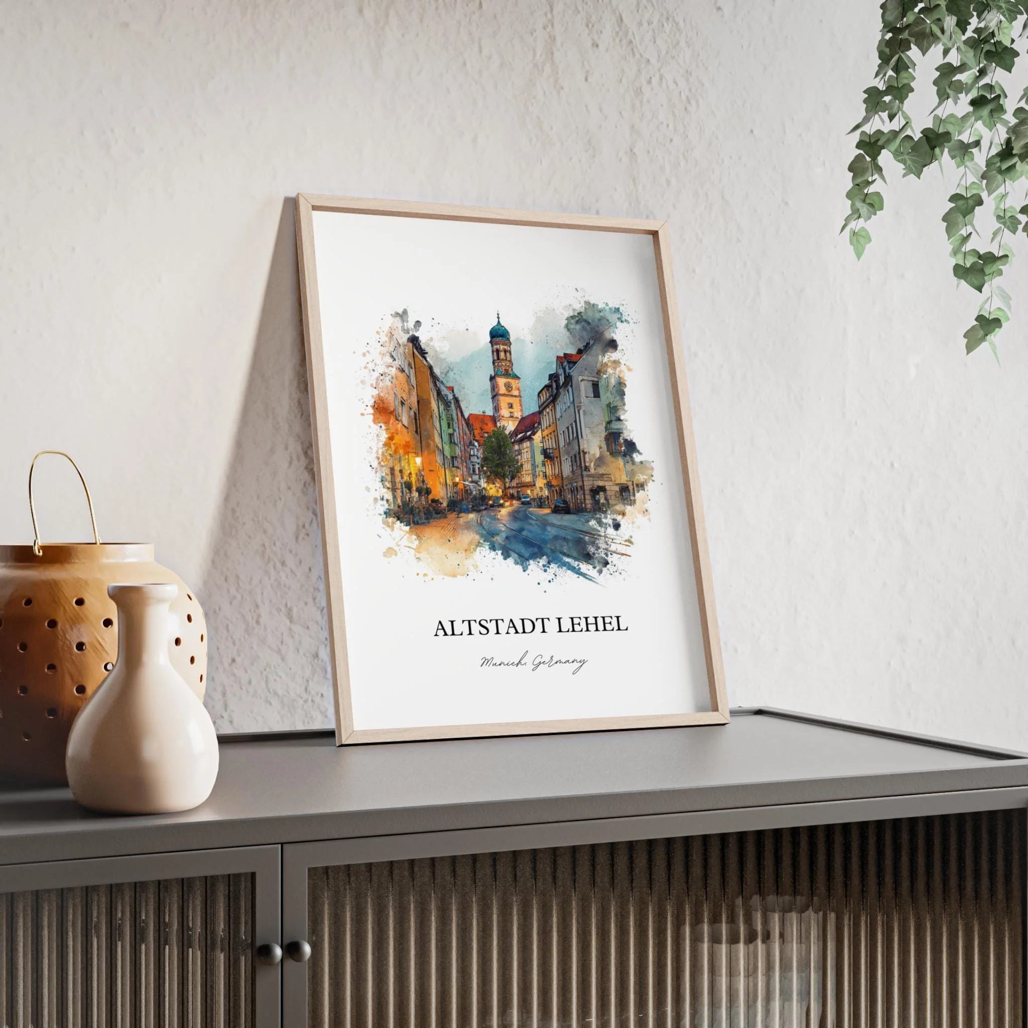 Altstadt Lehel, Germany – Watercolor Art Print - Image 4