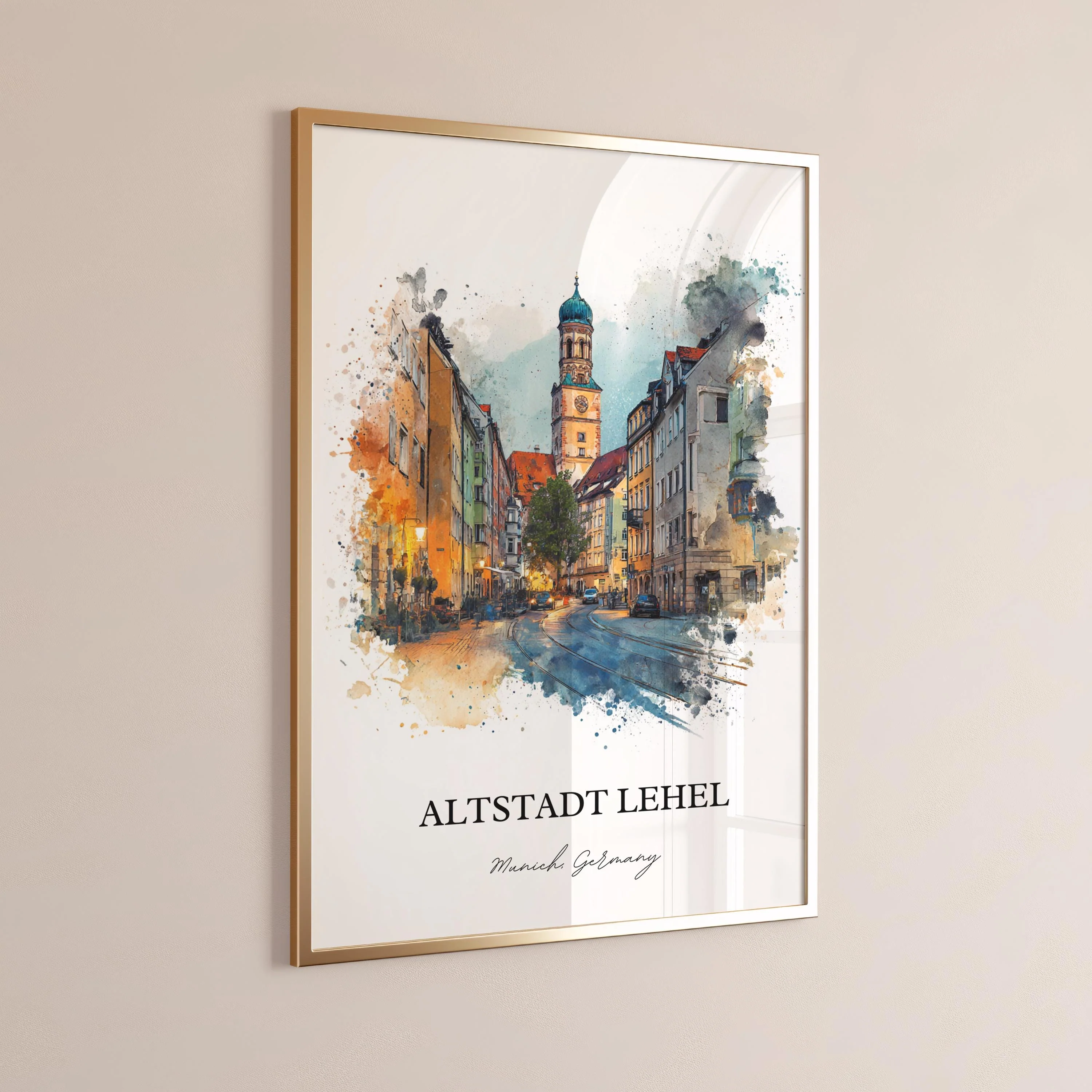 Altstadt Lehel, Germany – Watercolor Art Print - Image 5